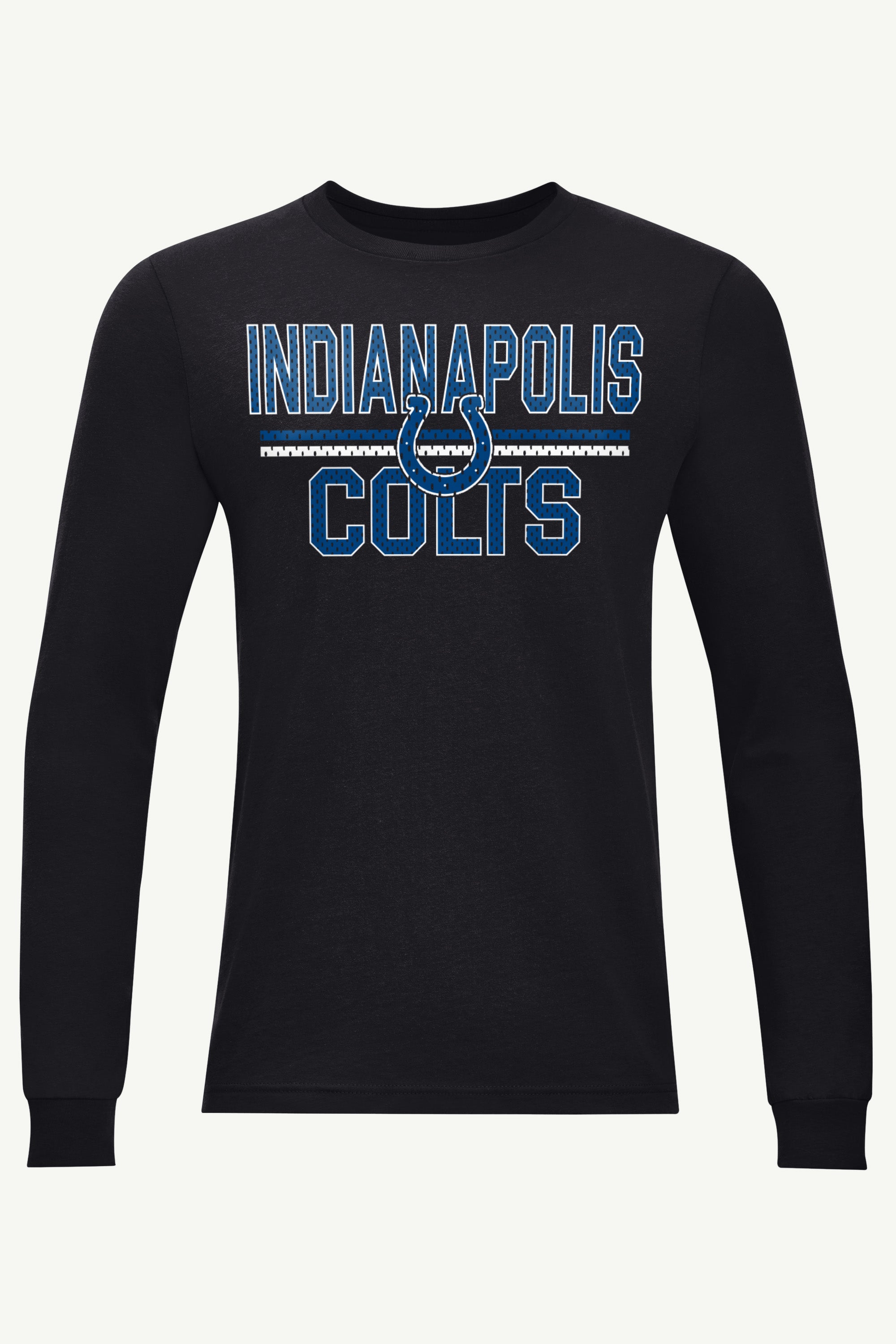 Men's Starter Black Indianapolis Colts Team Mesh Print Graphic Long Sleeve T-Shirt, Size: XL