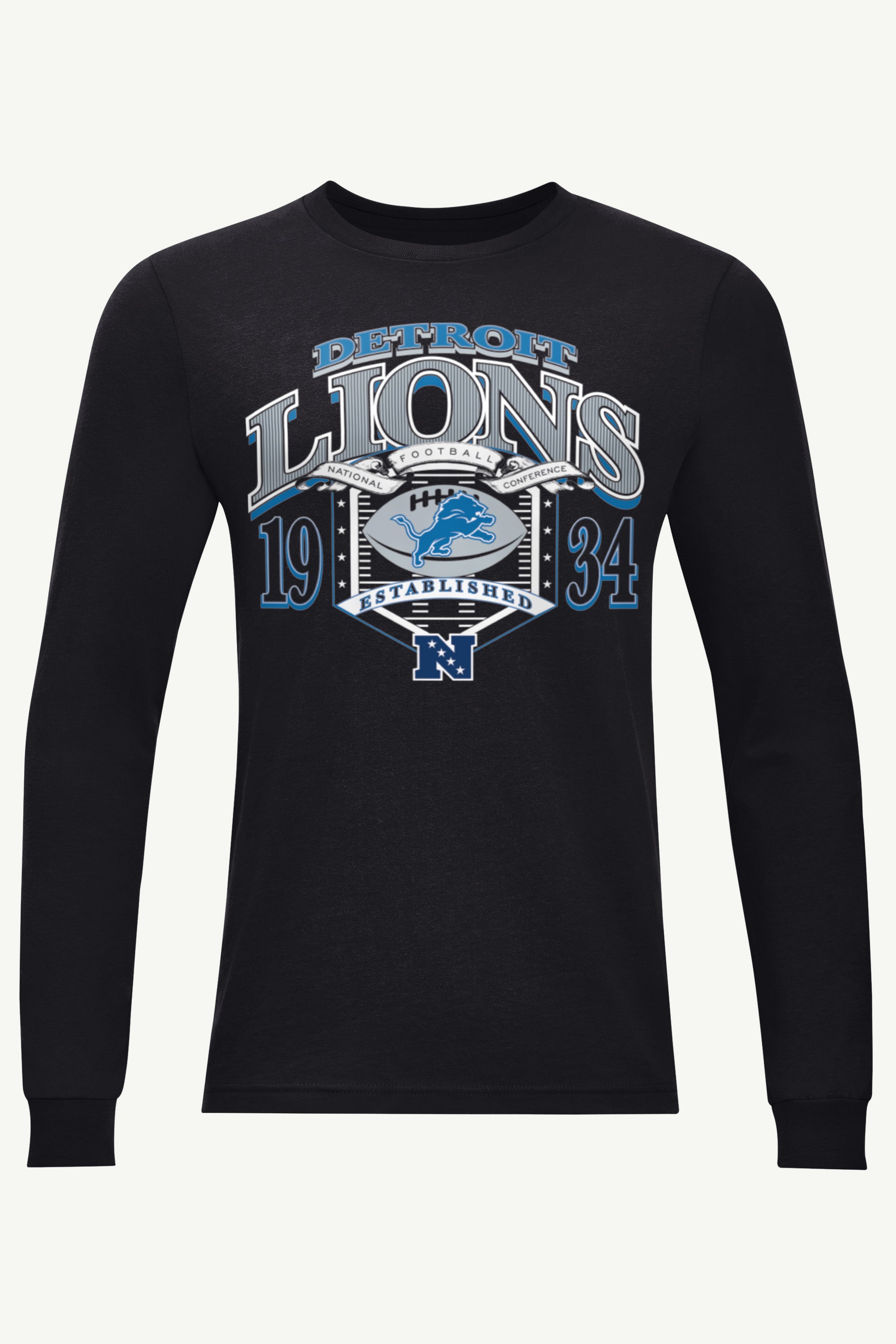 MENS DETROIT LIONS 80s INSPIRED FIELD LONG SLEEVE T SHIRT View 1 | Detroit Lions