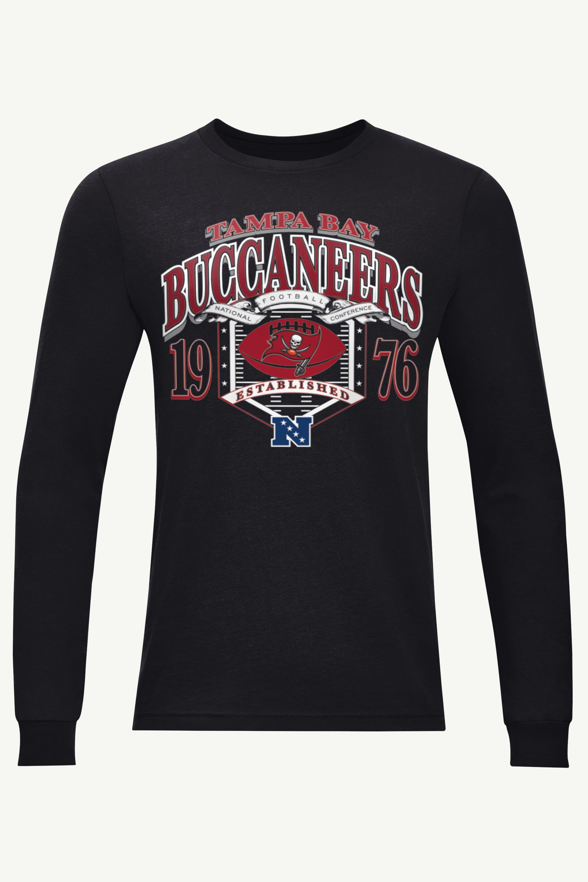MENS TAMPA BAY BUCCANEERS 80s INSPIRED FIELD LONG SLEEVE T SHIRT View 1 | Tampa Bay Buccaneers