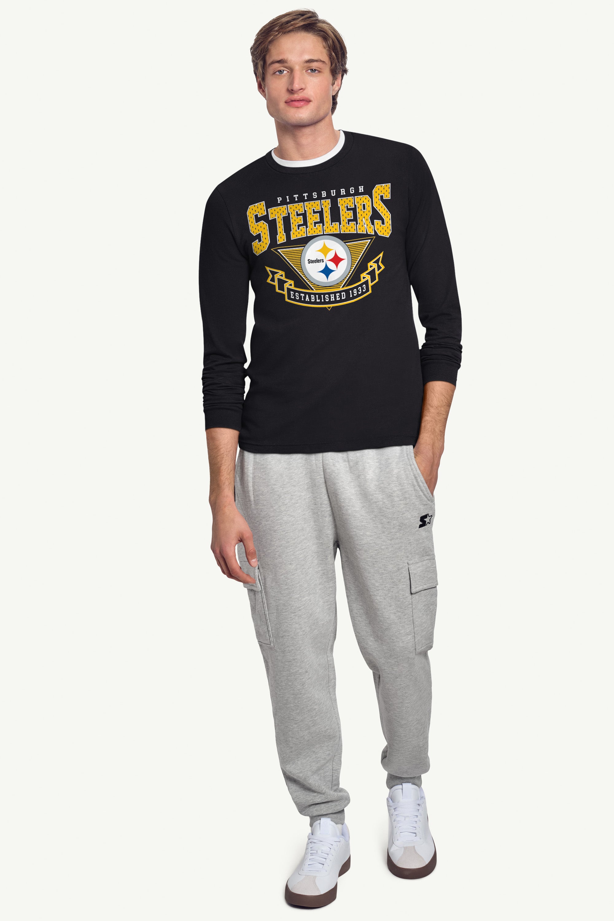 MENS PITTSBURGH STEELERS 80's INSPIRED LONG SLEEVE T SHIRT View 3 | NFL