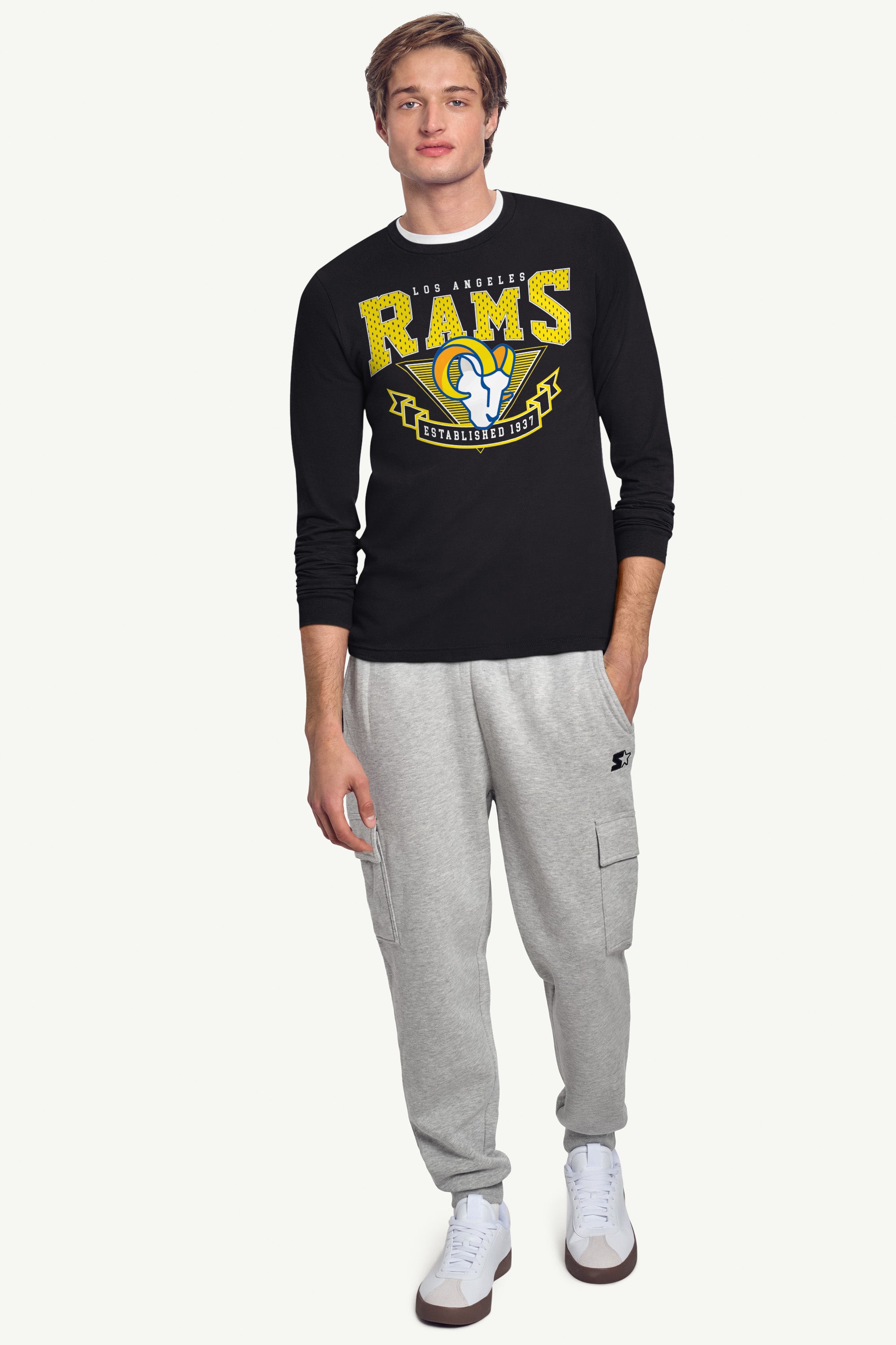 MENS LOS ANGELES RAMS 80's INSPIRED LONG SLEEVE T SHIRT View 3 | Los Angeles Rams
