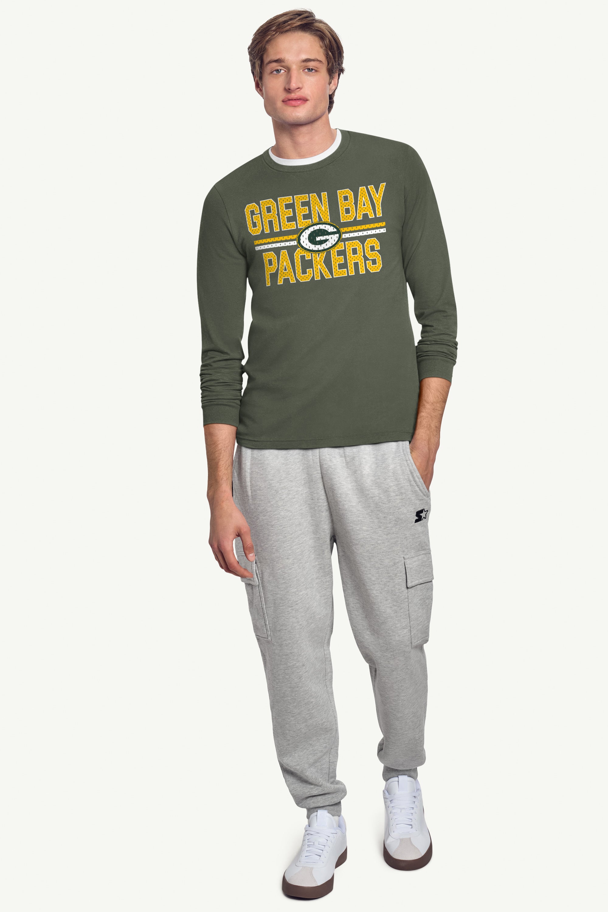 MENS GREEN BAY PACKERS MESH LOOK LONG SLEEVE T SHIRT View 3 | Green Bay Packers