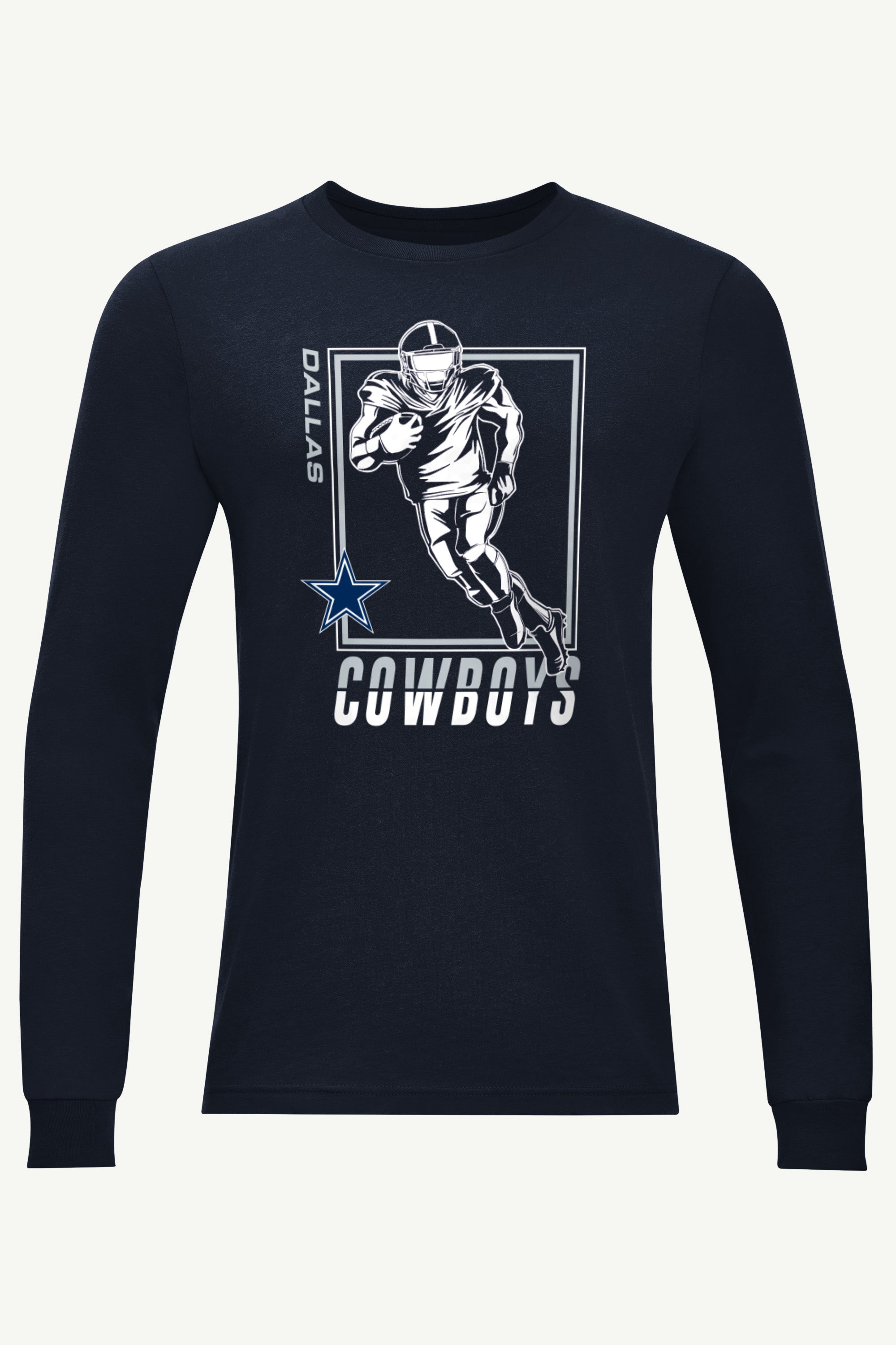 MENS DALLAS COWBOYS PLAYER GRID LONG SLEEVE T SHIRT View 1