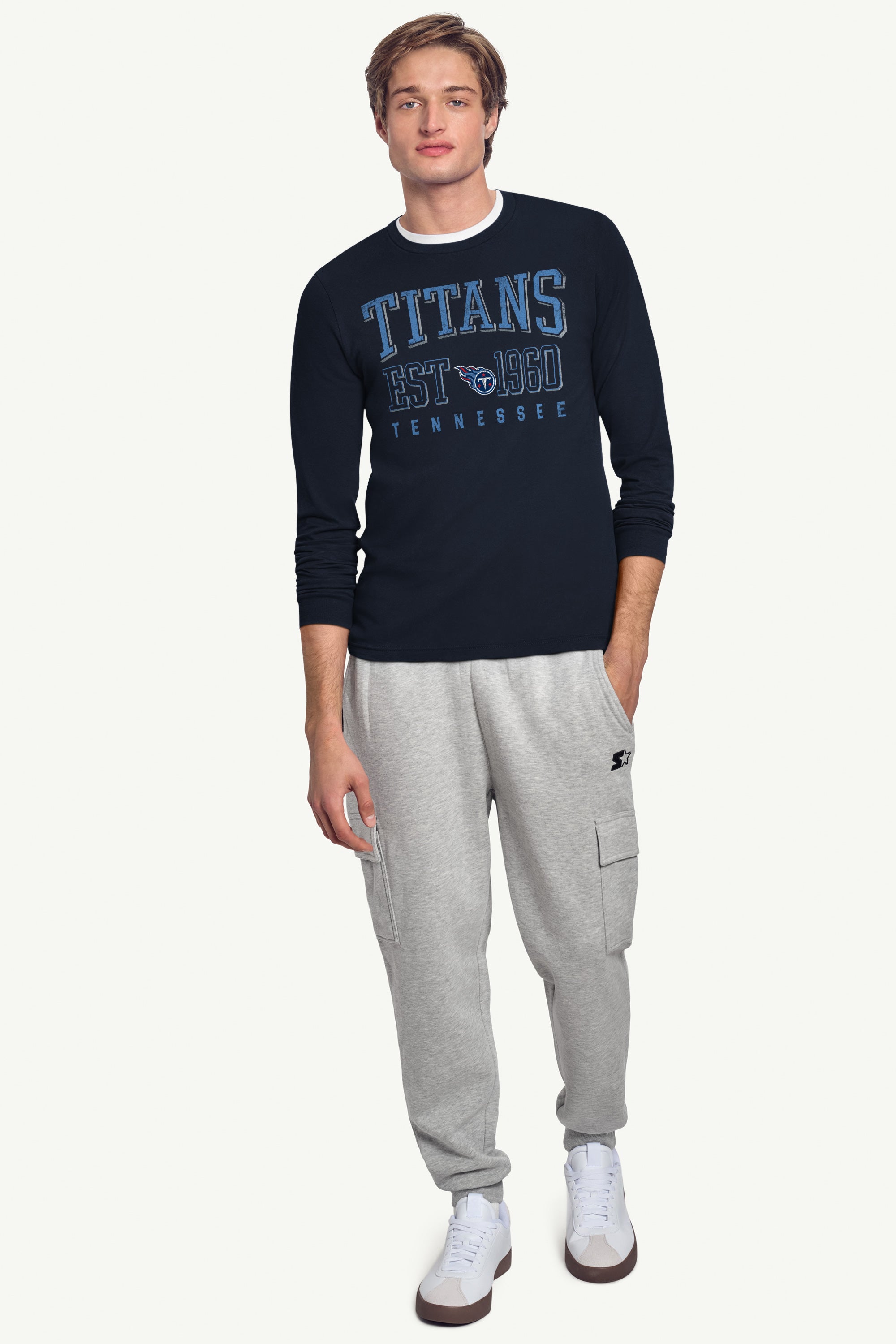 MENS TENNESSEE TITANS RETRO LONG SLEEVE T SHIRT View 2 | Tennessee Titans