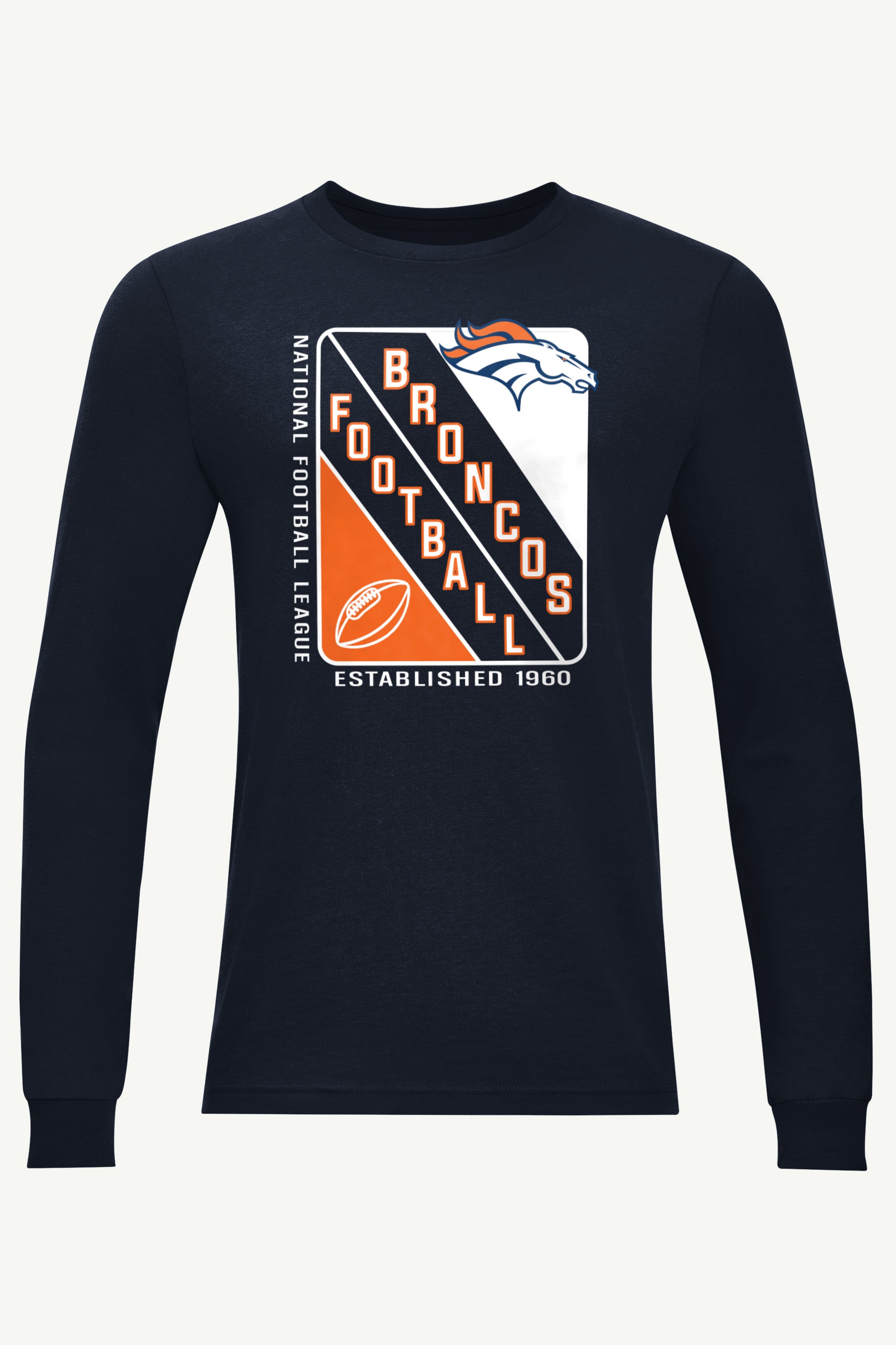 MENS DENVER BRONCOS SHIELD LOGO LONG SLEEVE T SHIRT View 1 | NFL