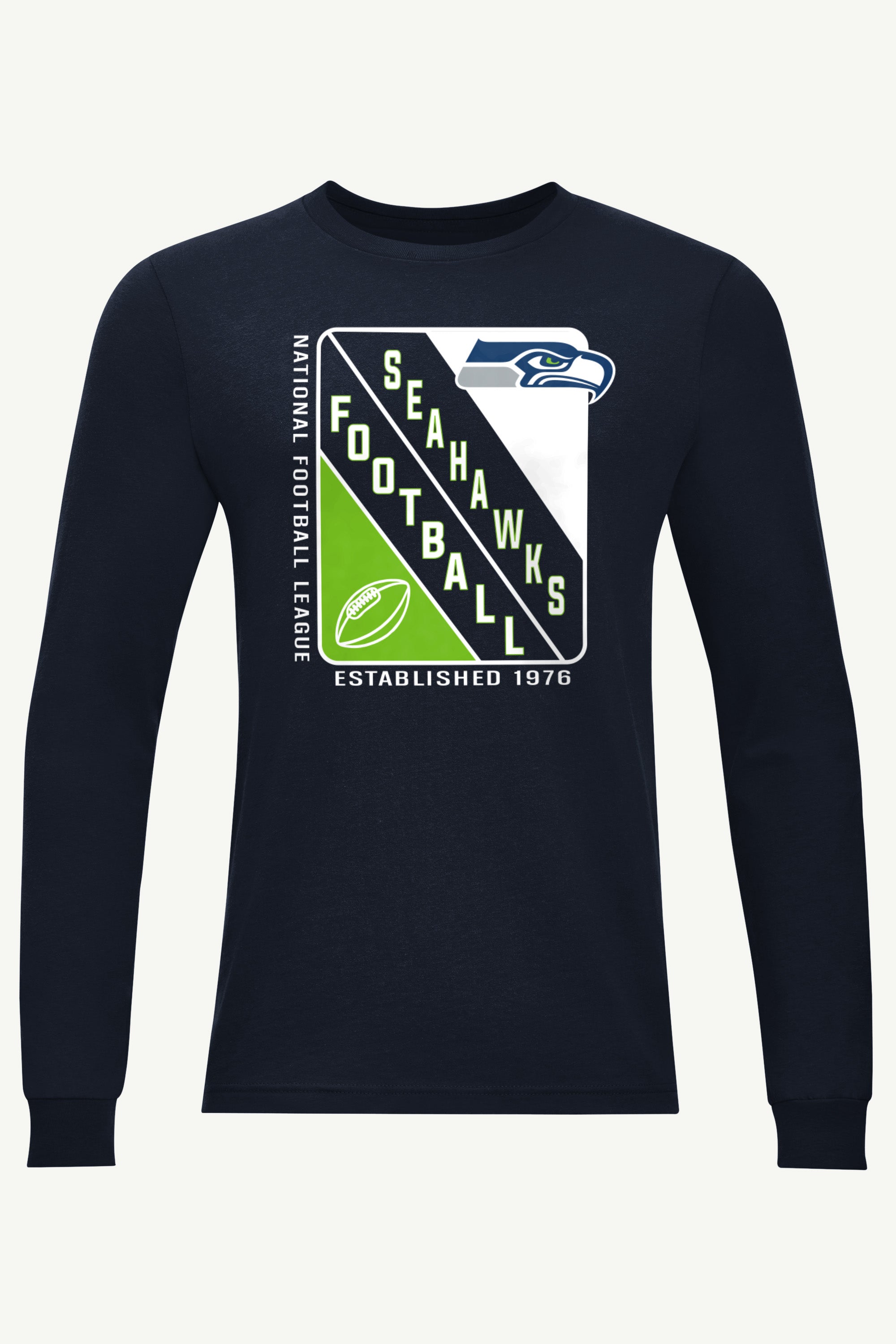 MENS SEATTLE SEAHAWKS SHIELD LOGO LONG SLEEVE T SHIRT View 1