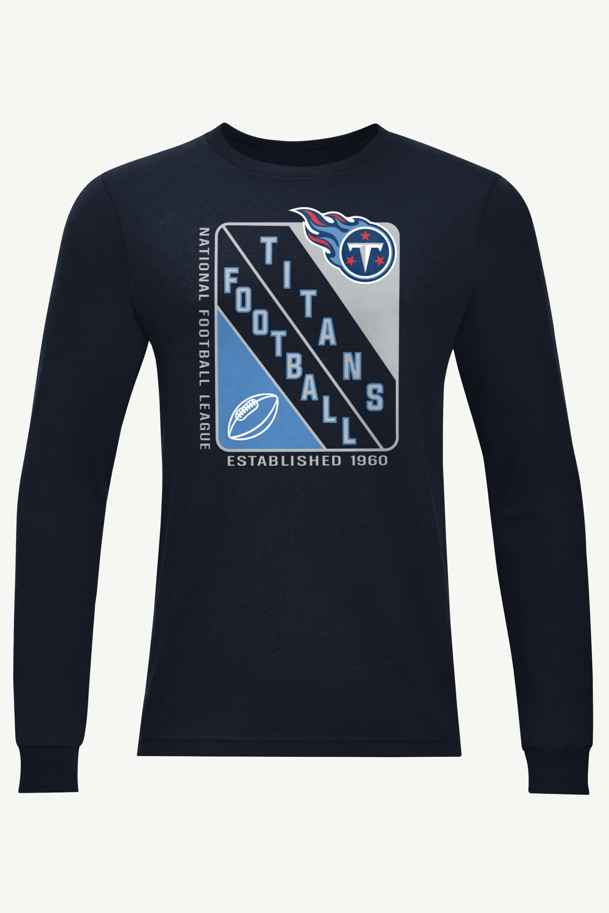 MENS TENNESSEE TITANS SHIELD LOGO LONG SLEEVE T SHIRT View 1 | Tennessee Titans