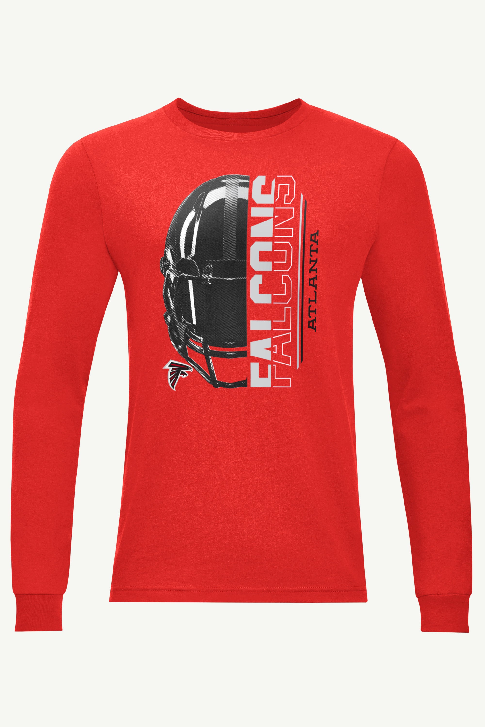 MENS ATLANTA FALCONS HALF HELMET LONG SLEEVE T SHIRT View 1 | Men's T-Shirts