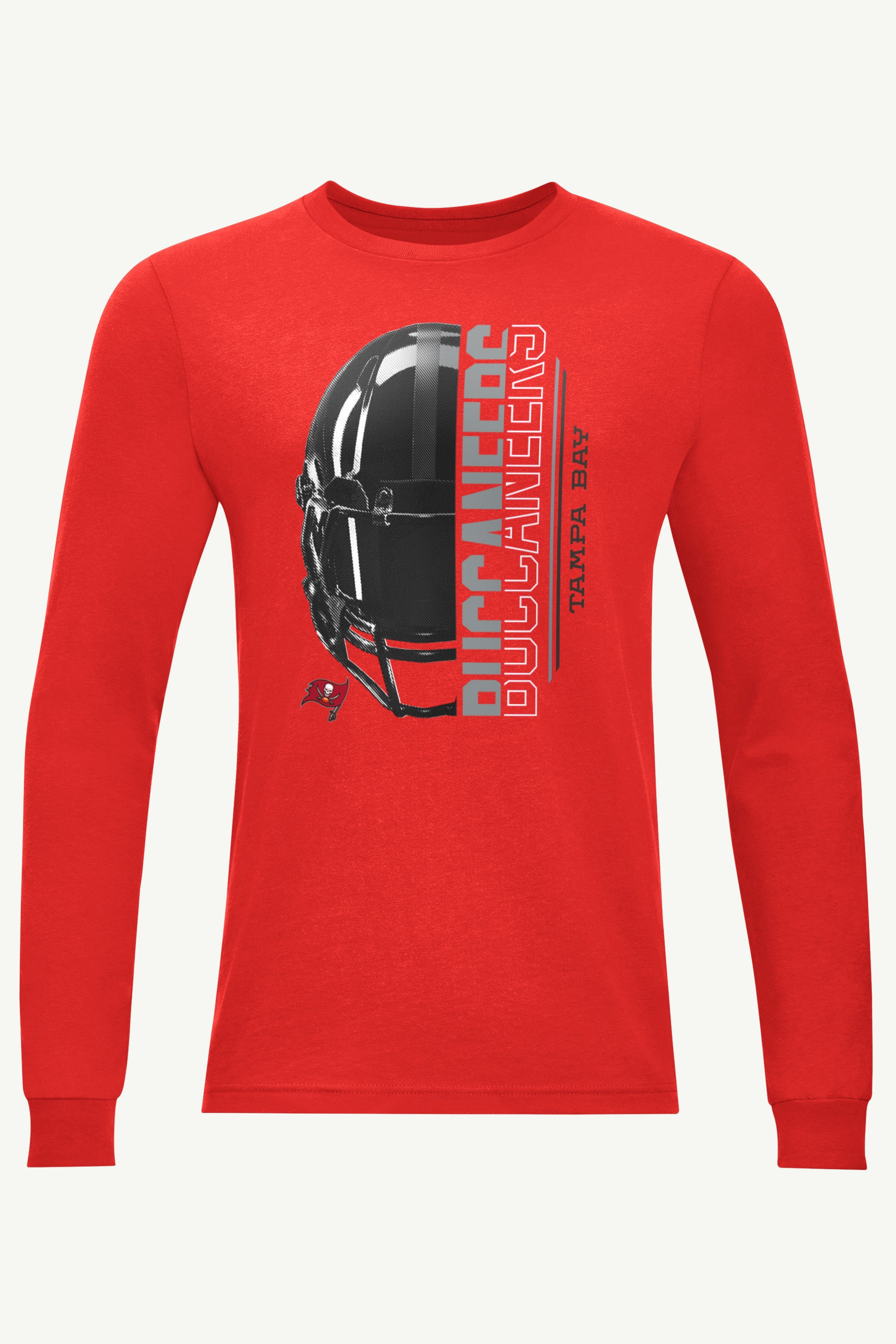 MENS TAMPA BAY BUCCANEERS HALF HELMET LONG SLEEVE T SHIRT View 1 | Tampa Bay Buccaneers