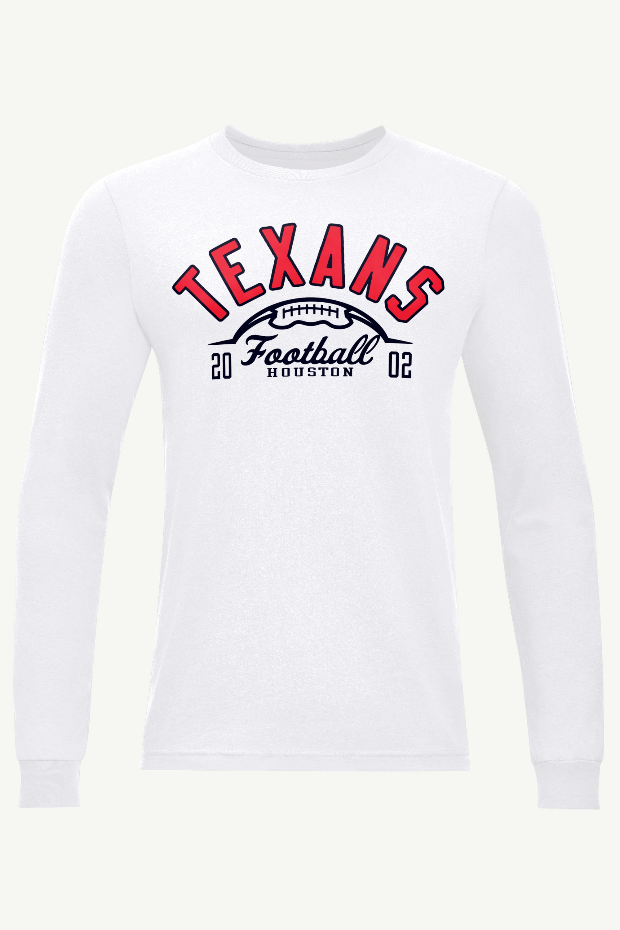 MENS HOUSTON TEXANS HALF BALL LONG SLEEVE T SHIRT View 1 | Men's T-Shirts