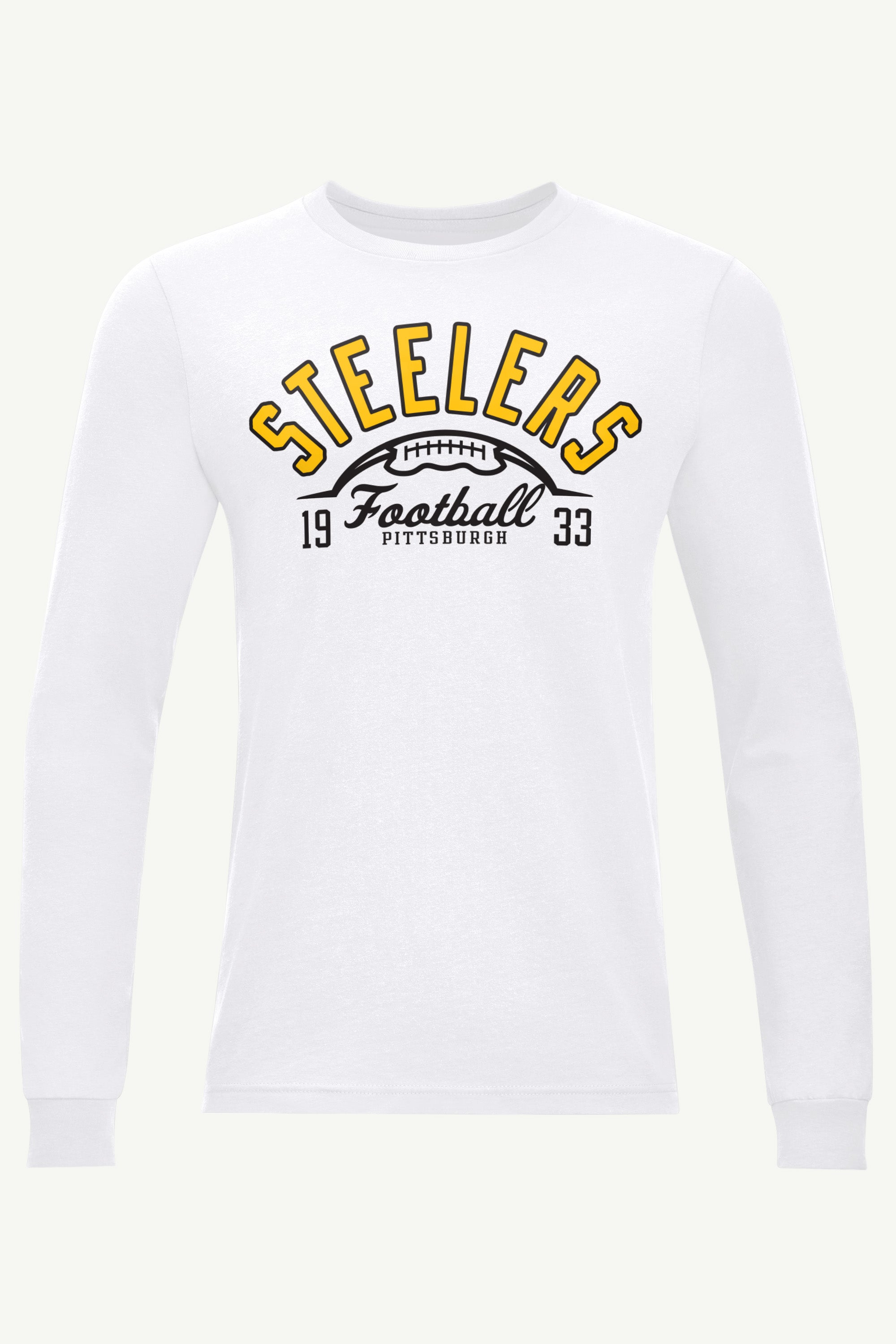 MENS PITTSBURGH STEELERS HALF BALL LONG SLEEVE T SHIRT View 1 | Men's T-Shirts