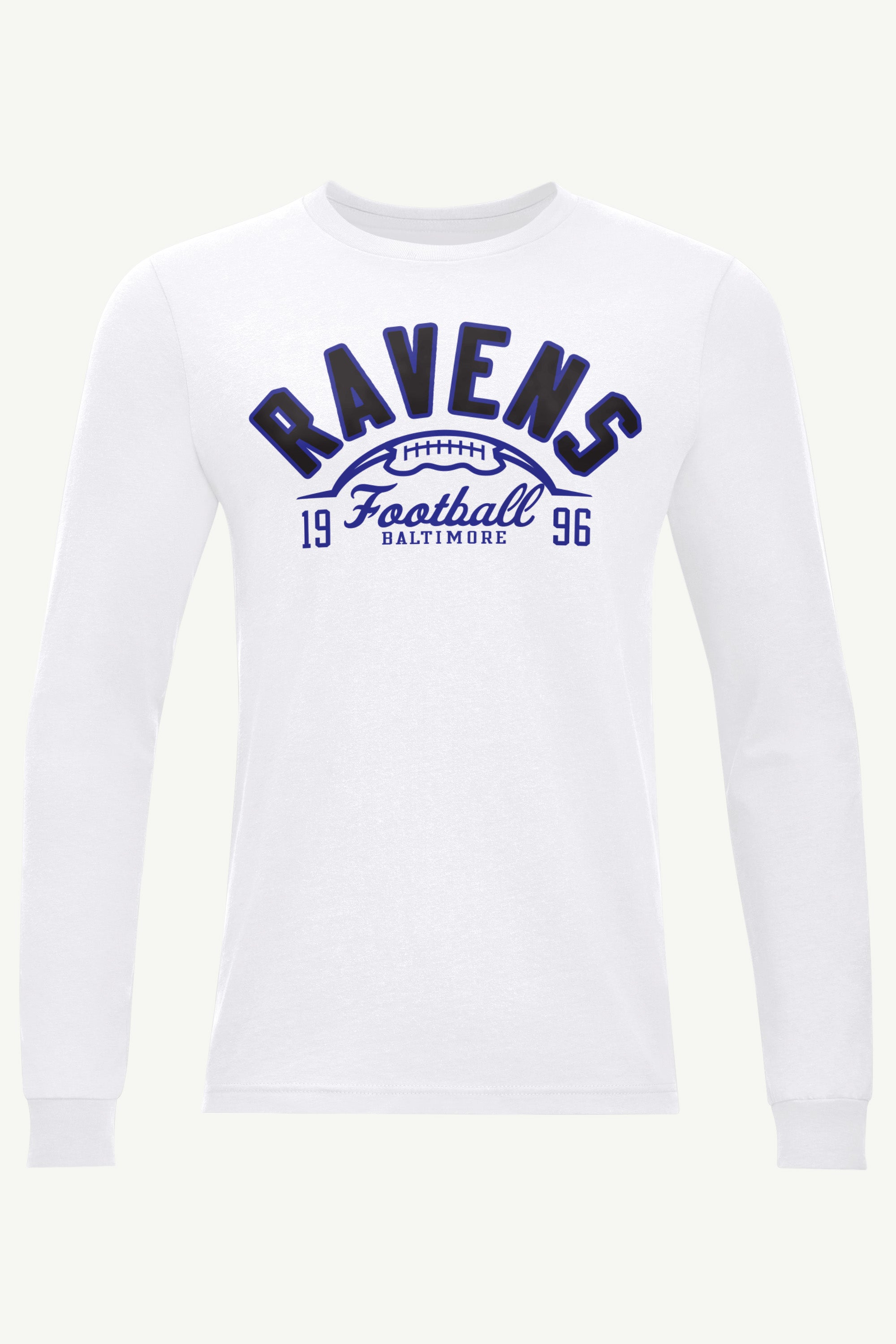 MENS BALTIMORE RAVENS HALF BALL LONG SLEEVE T SHIRT View 1 | Baltimore Ravens