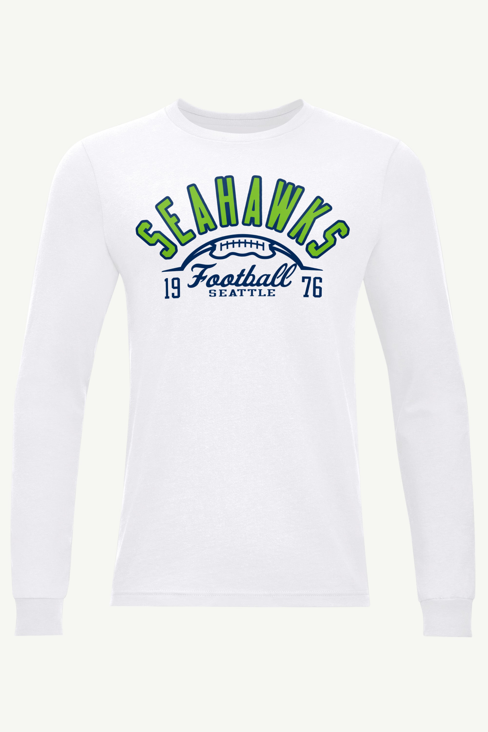 MENS SEATTLE SEAHAWKS HALF BALL LONG SLEEVE T SHIRT View 1 | Men's T-Shirts