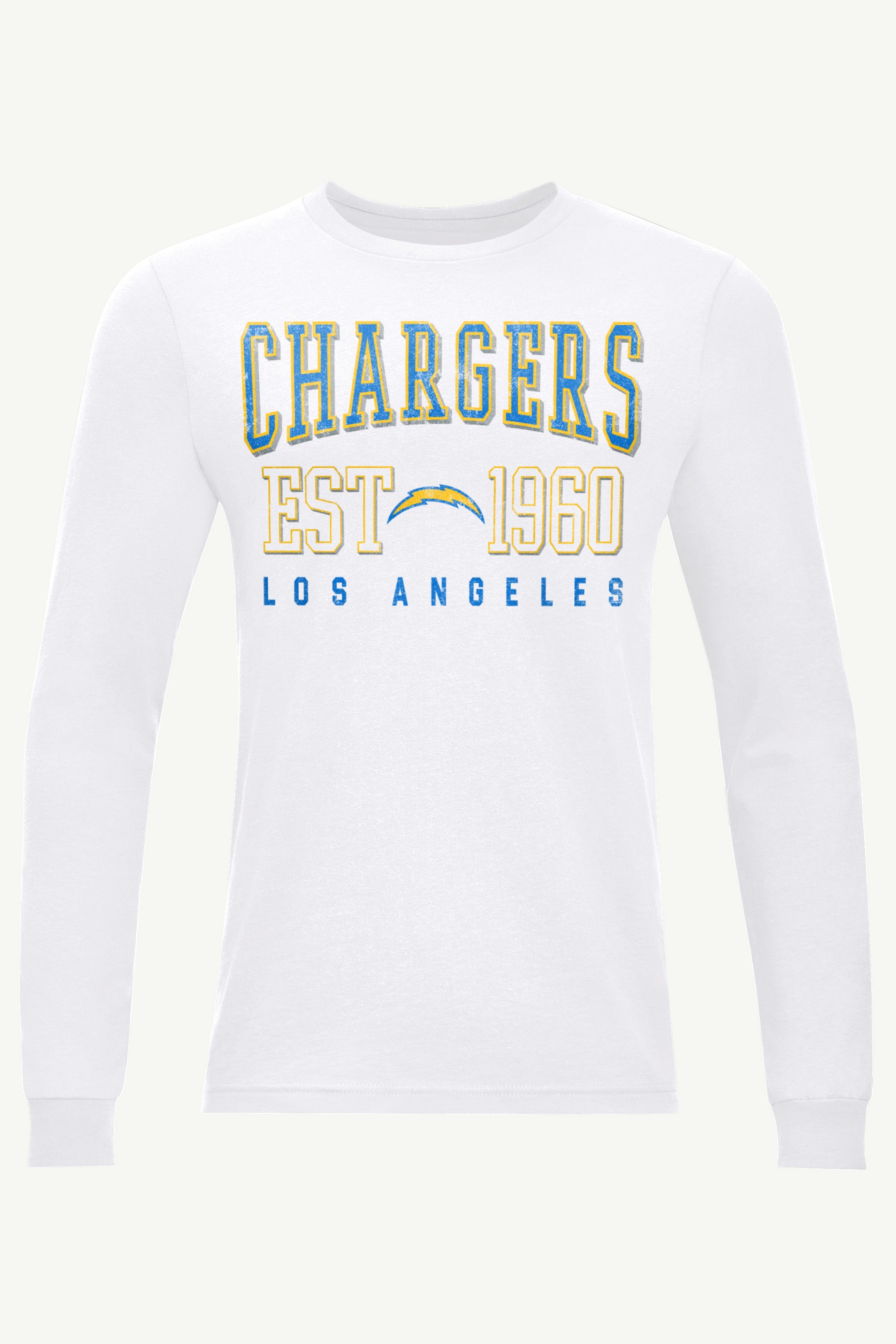 MENS LOS ANGELES CHARGERS RETRO LONG SLEEVE T SHIRT View 1 | Los Angeles Chargers