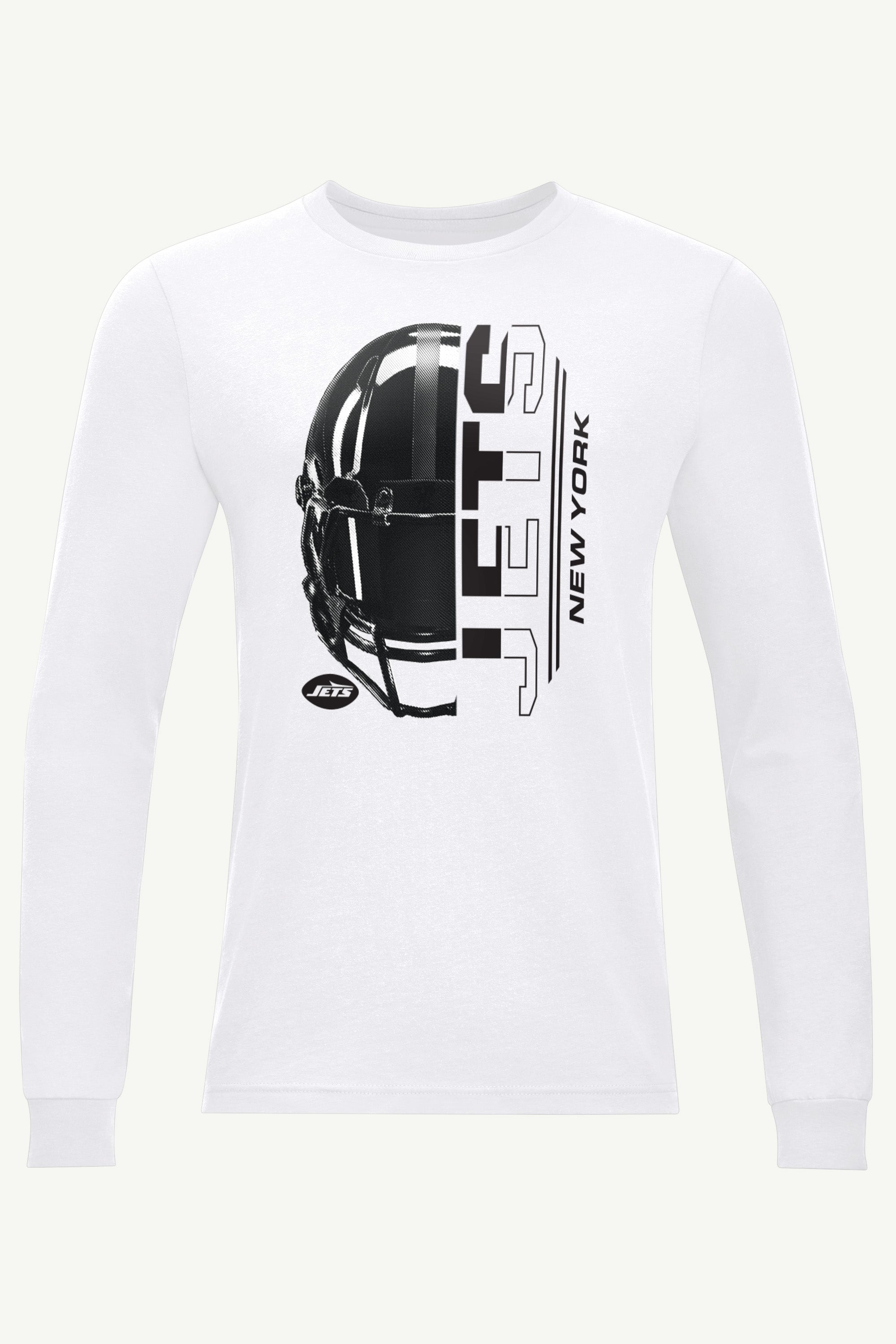 MENS NEW YORK JETS HALF HELMET LONG SLEEVE T SHIRT View 1 | NFL MENS NEW YORK JETS HALF HELMET LONG SLEEVE T SHIRT View 1 | NFL