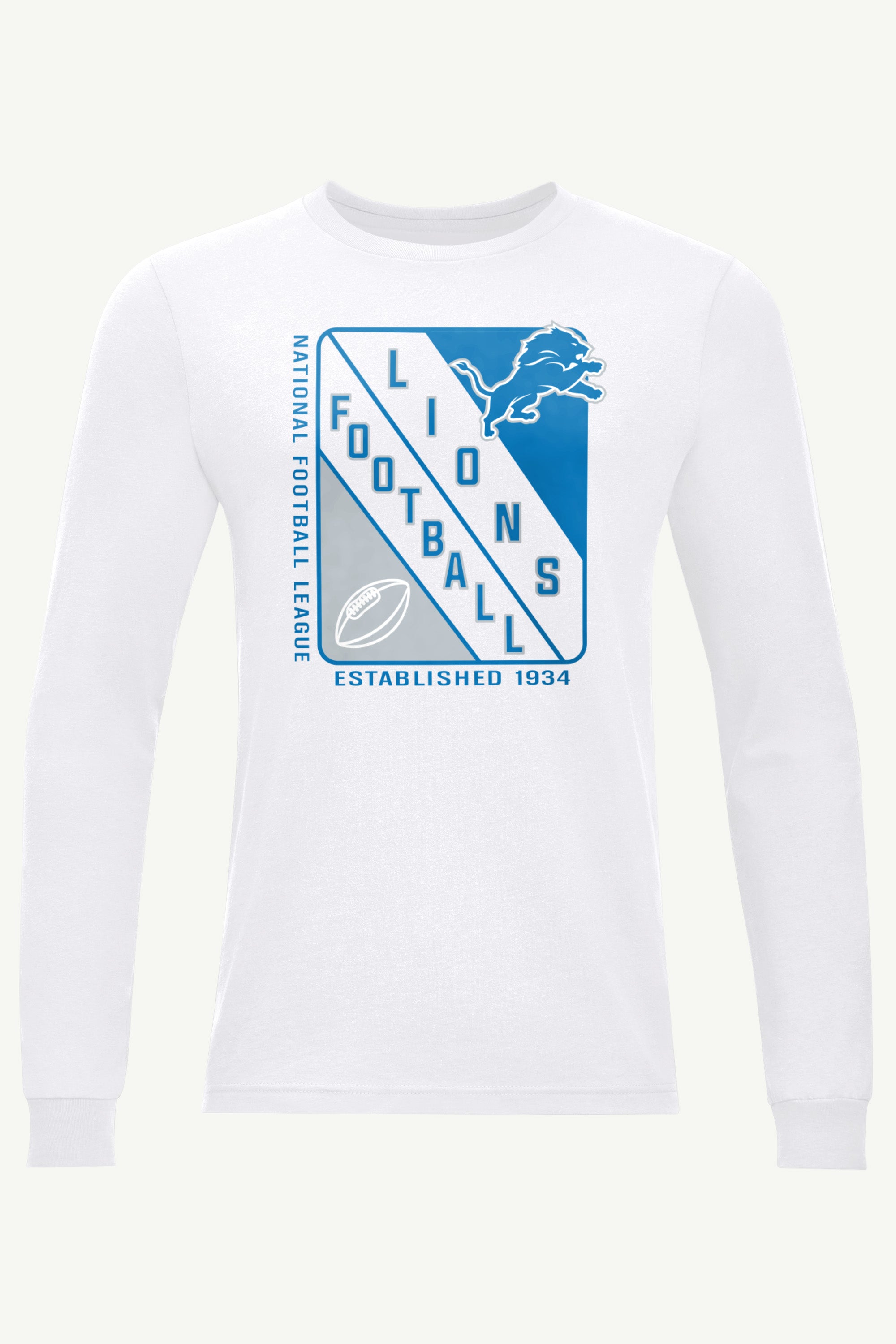 MENS DETROIT LIONS SHIELD LOGO LONG SLEEVE T SHIRT View 1 | Detroit Lions