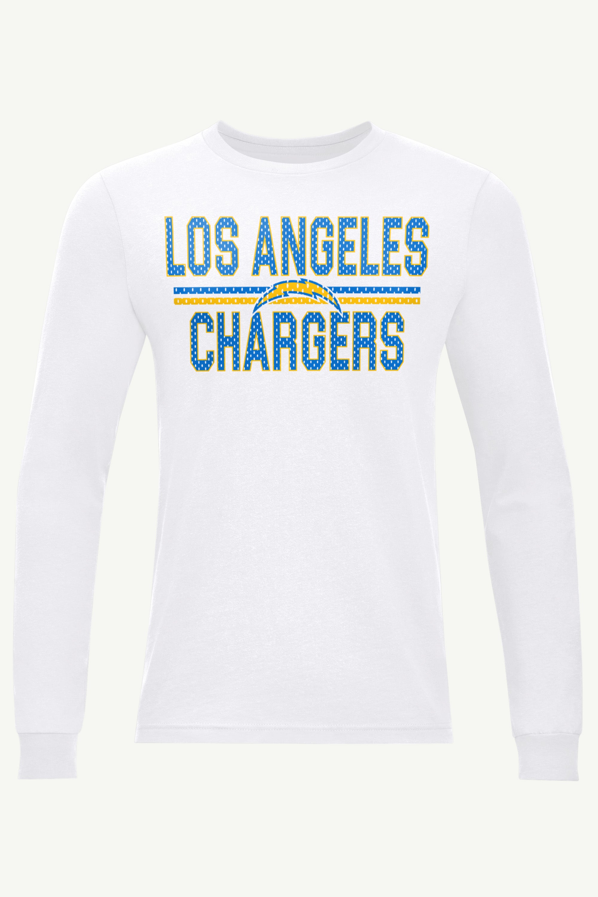 MENS LOS ANGELES CHARGERS MESH LOOK LONG SLEEVE T SHIRT View 1