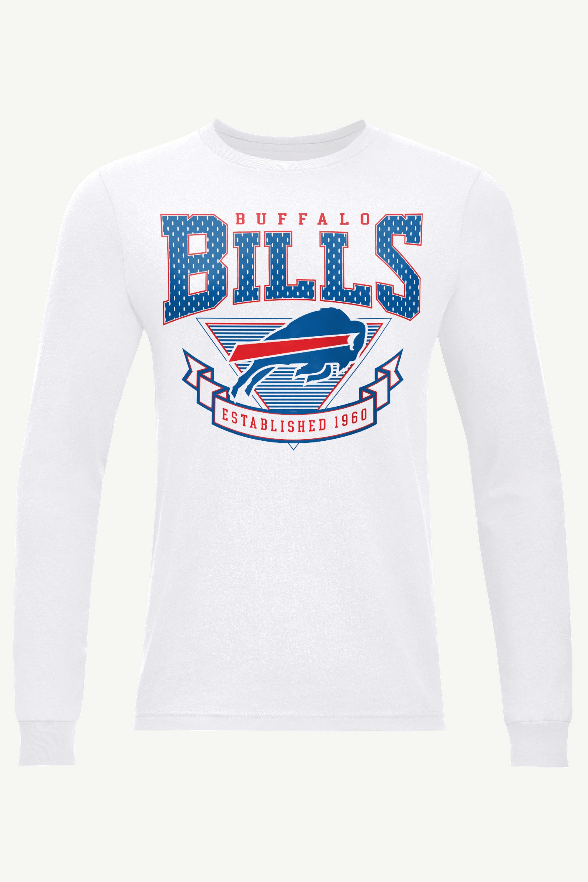 MENS BUFFALO BILLS 80's INSPIRED LONG SLEEVE T SHIRT View 1 | Men's T-Shirts