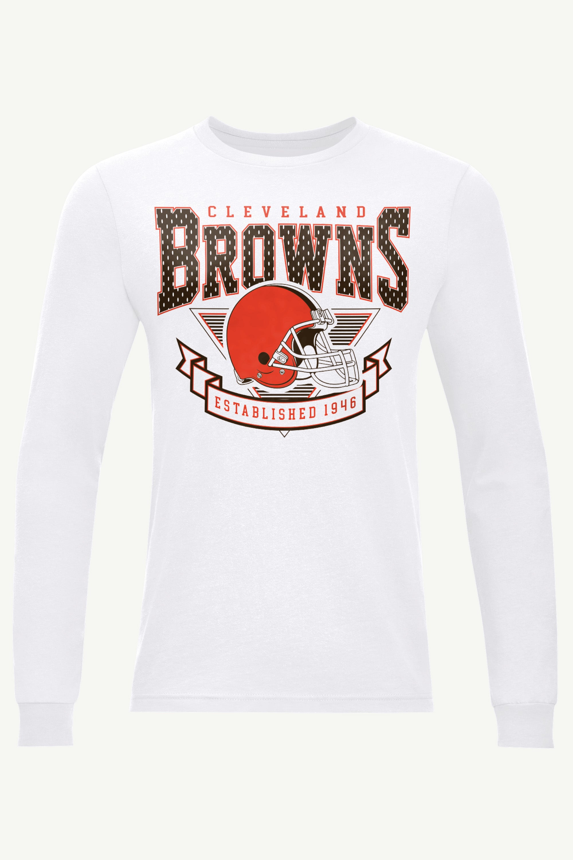 MENS CLEVELAND BROWNS 80's INSPIRED LONG SLEEVE T SHIRT View 1 | Men's T-Shirts
