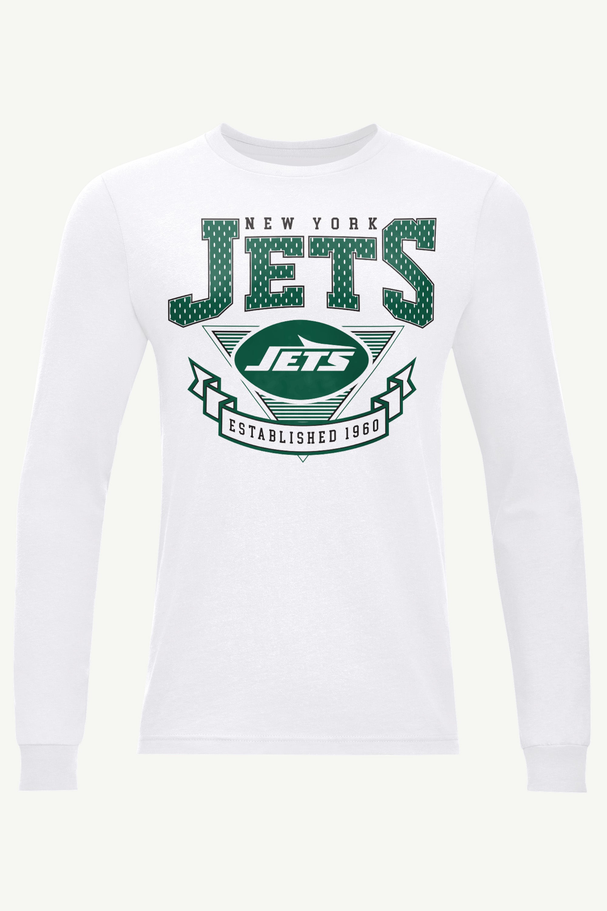 MENS NEW YORK JETS 80's INSPIRED LONG SLEEVE T SHIRT View 1 | NFL