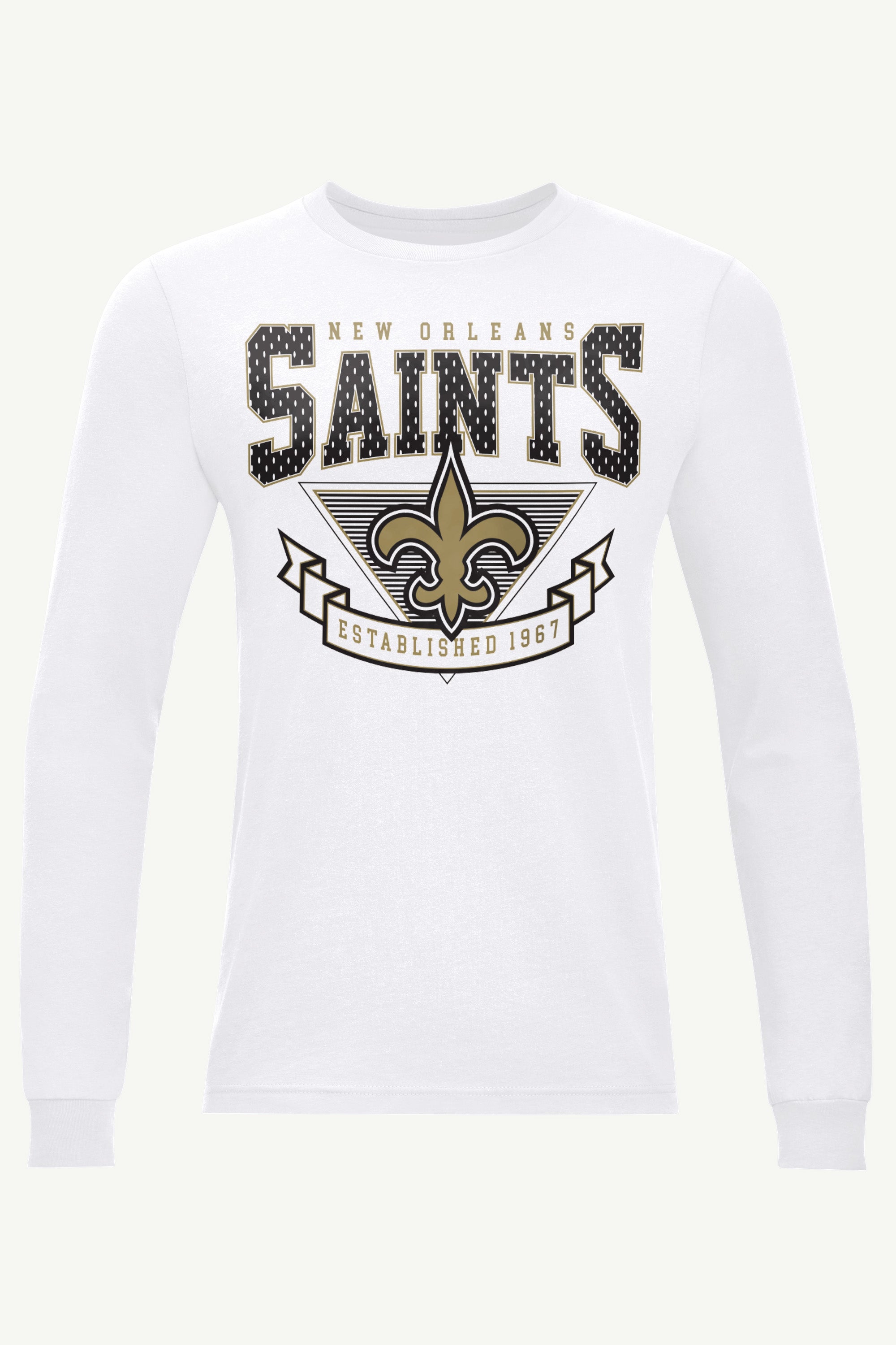 MENS NEW ORLEANS SAINTS 80's INSPIRED LONG SLEEVE T SHIRT View 1 | NFL MENS NEW ORLEANS SAINTS 80's INSPIRED LONG SLEEVE T SHIRT View 1 | NFL