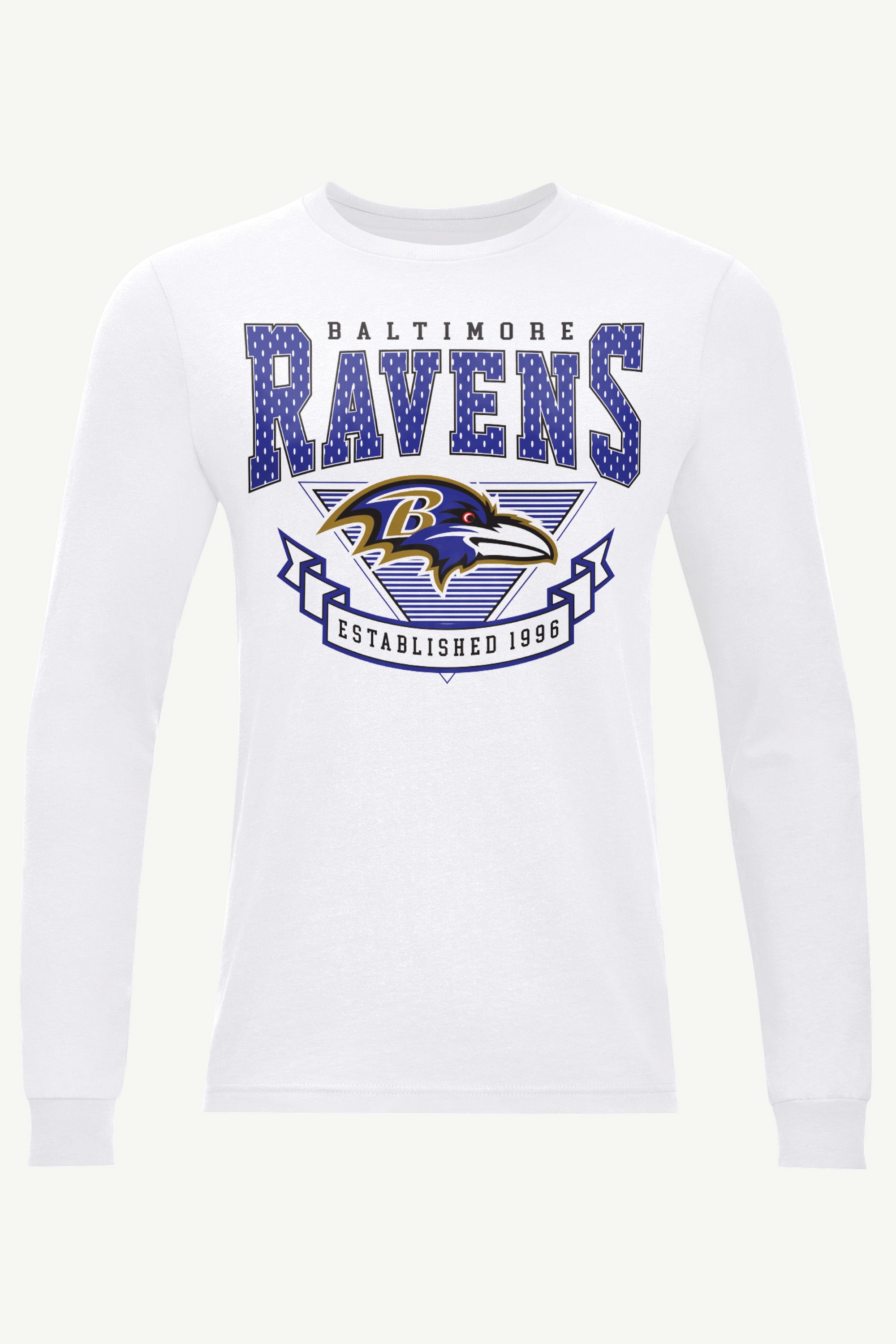 MENS BALTIMORE RAVENS 80's INSPIRED LONG SLEEVE T SHIRT View 1 | Baltimore Ravens