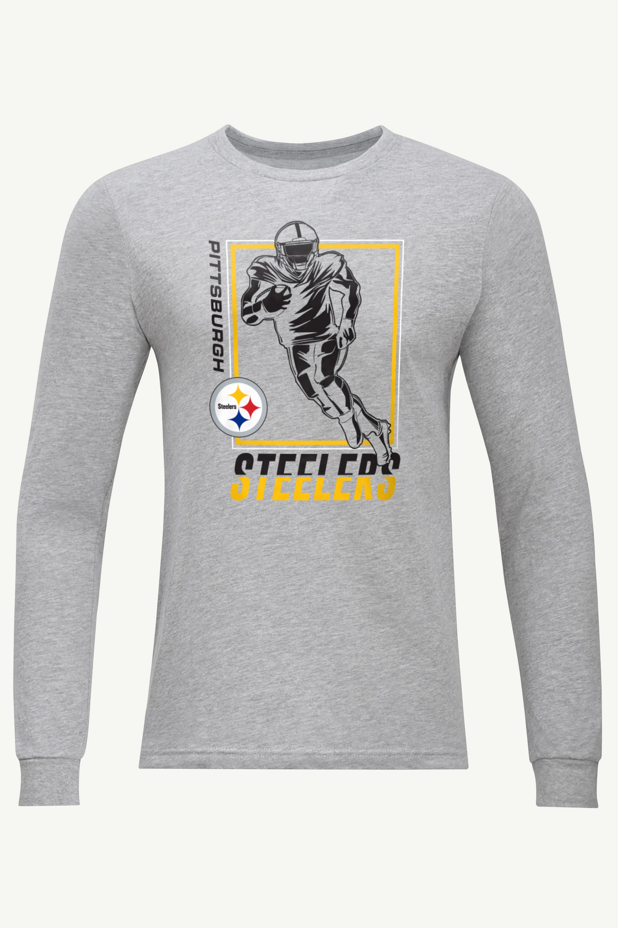 MENS PITTSBURGH STEELERS PLAYER GRID LONG SLEEVE T SHIRT View 1 | Men's T-Shirts