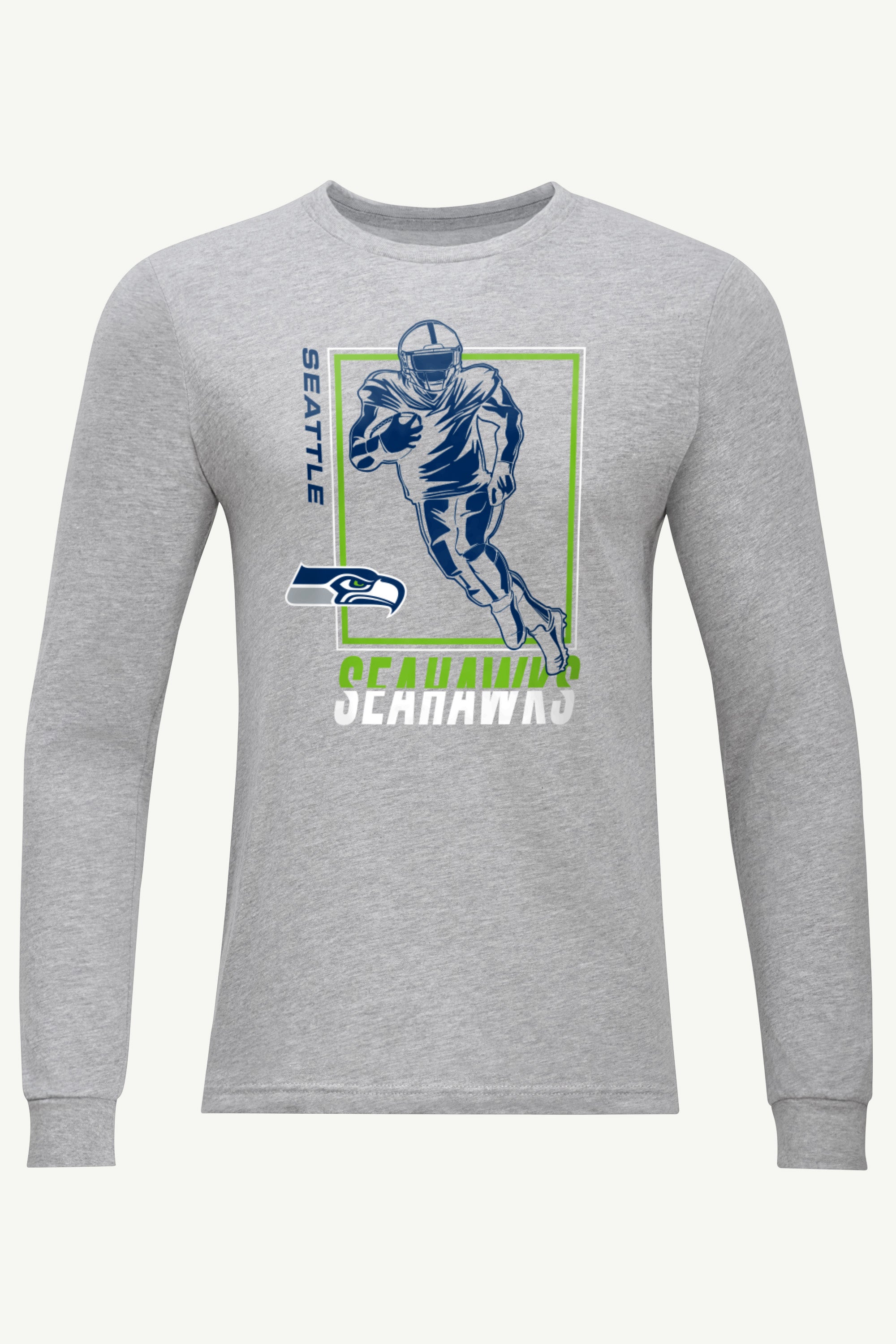 MENS SEATTLE SEAHAWKS PLAYER GRID LONG SLEEVE T SHIRT View 1 | Men's T-Shirts