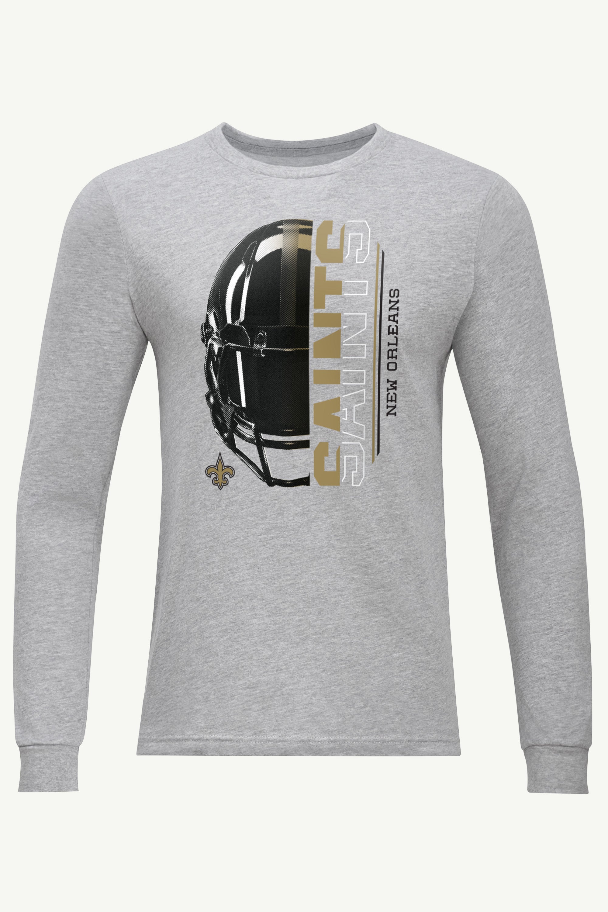 MENS NEW ORLEANS SAINTS HALF HELMET LONG SLEEVE T SHIRT View 1 | NFL