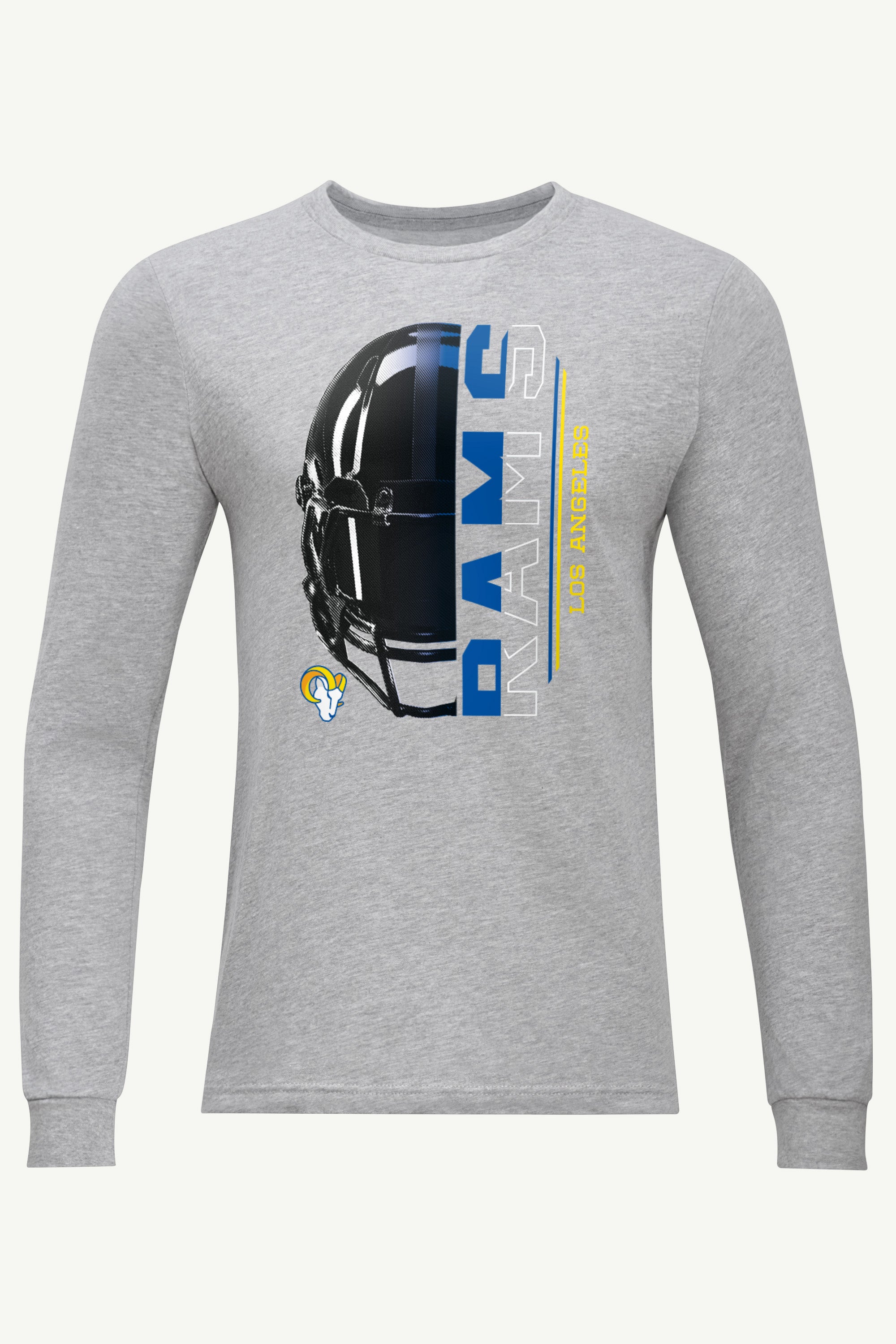 MENS LOS ANGELES RAMS HALF HELMET LONG SLEEVE T SHIRT View 1 | Los Angeles Rams