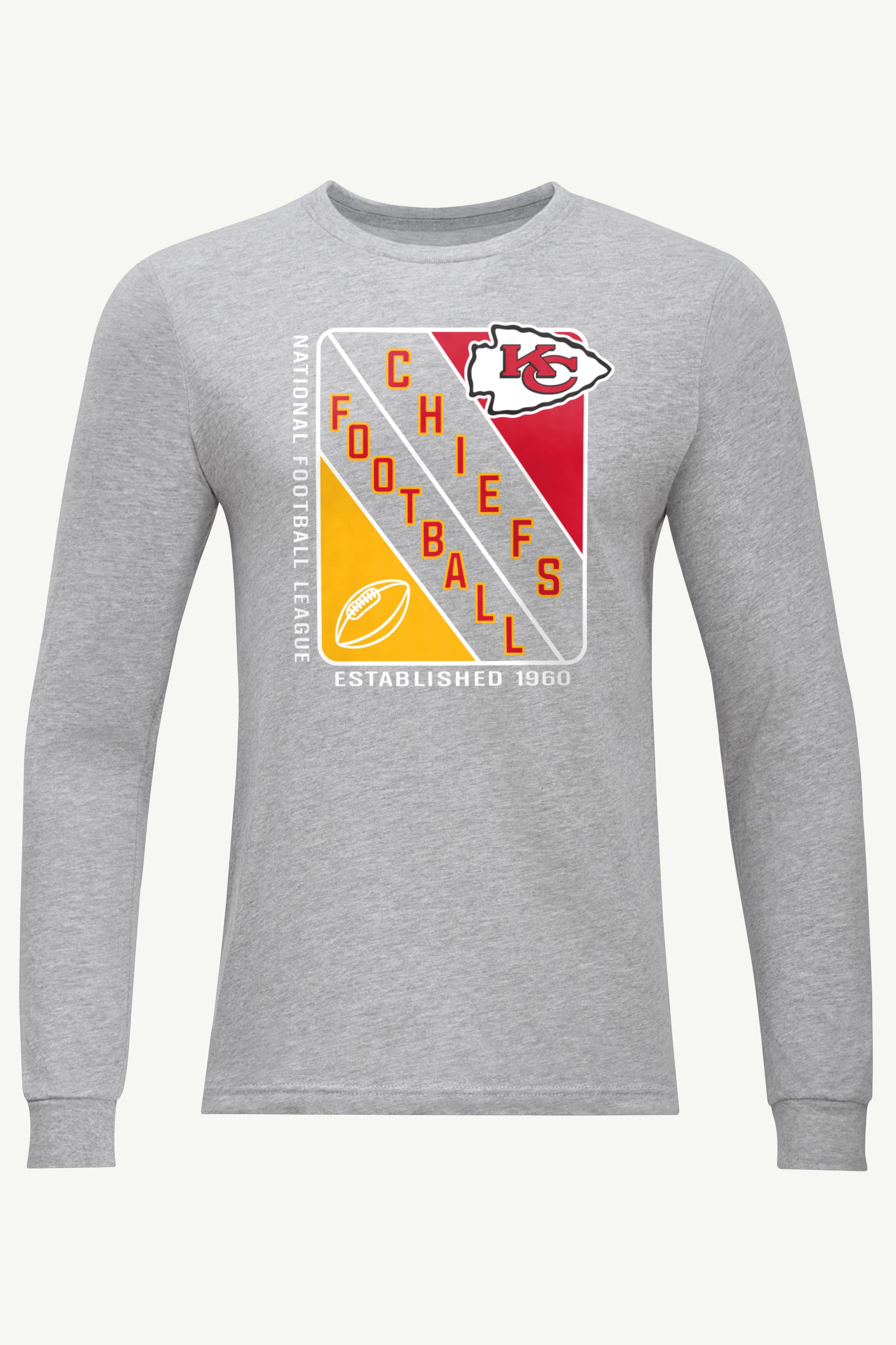 MENS KANSAS CITY CHIEFS SHIELD LOGO LONG SLEEVE T SHIRT View 1 | Kansas City Chiefs