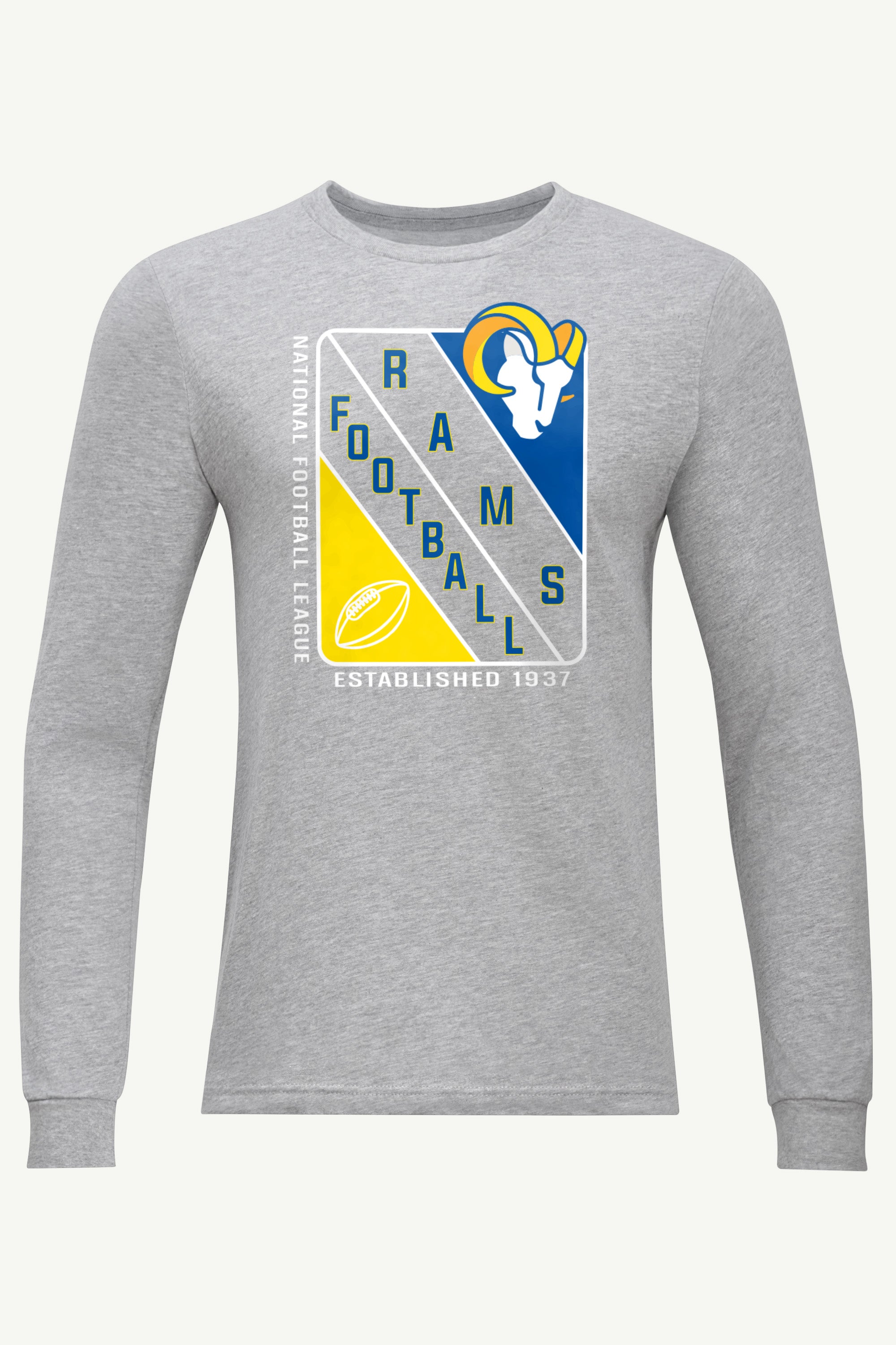 MENS LOS ANGELES RAMS SHIELD LOGO LONG SLEEVE T SHIRT View 1 | Los Angeles Rams
