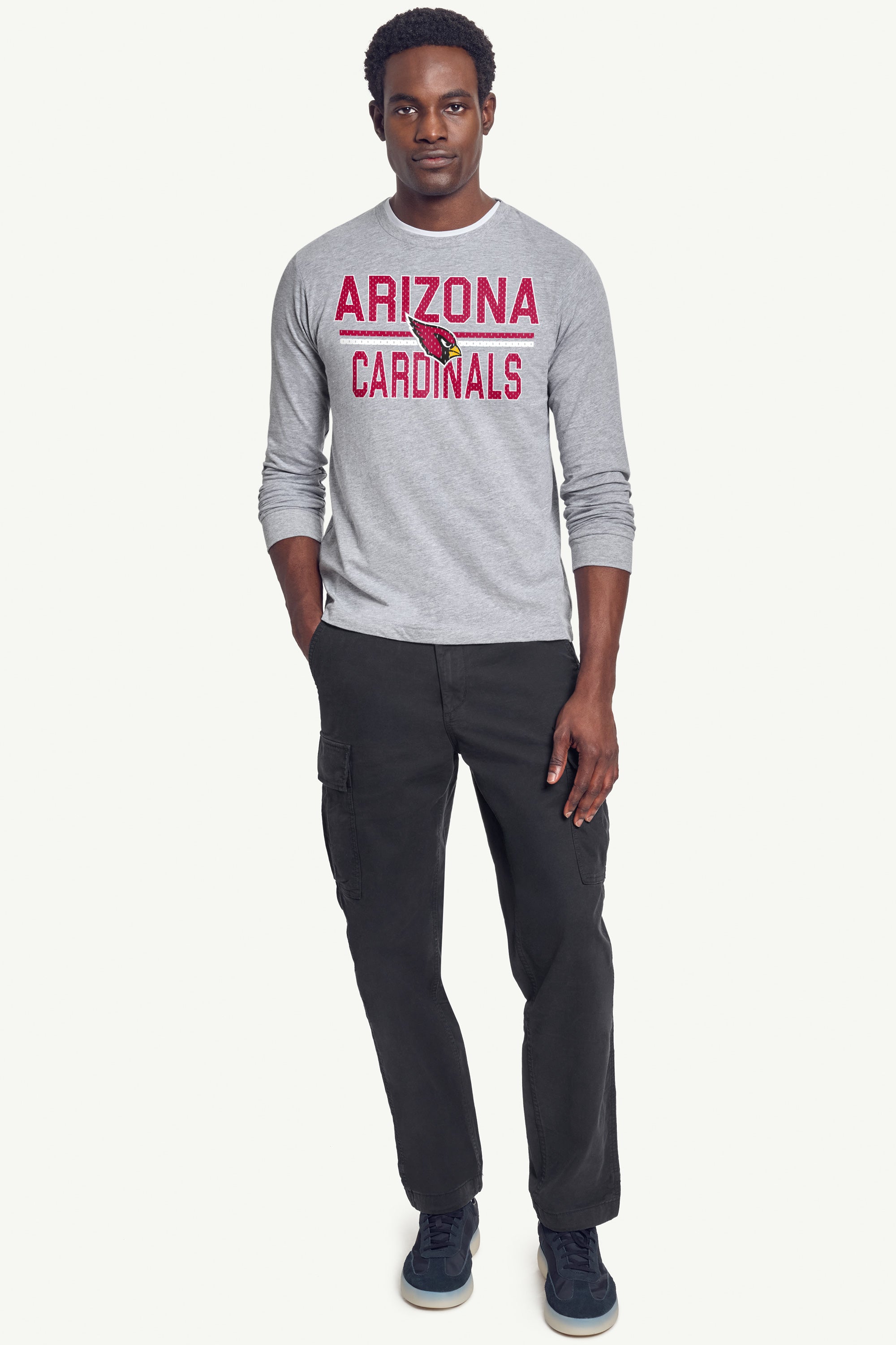 MENS ARIZONA CARDINALS MESH LOOK LONG SLEEVE T SHIRT View 3 | Arizona Cardinals