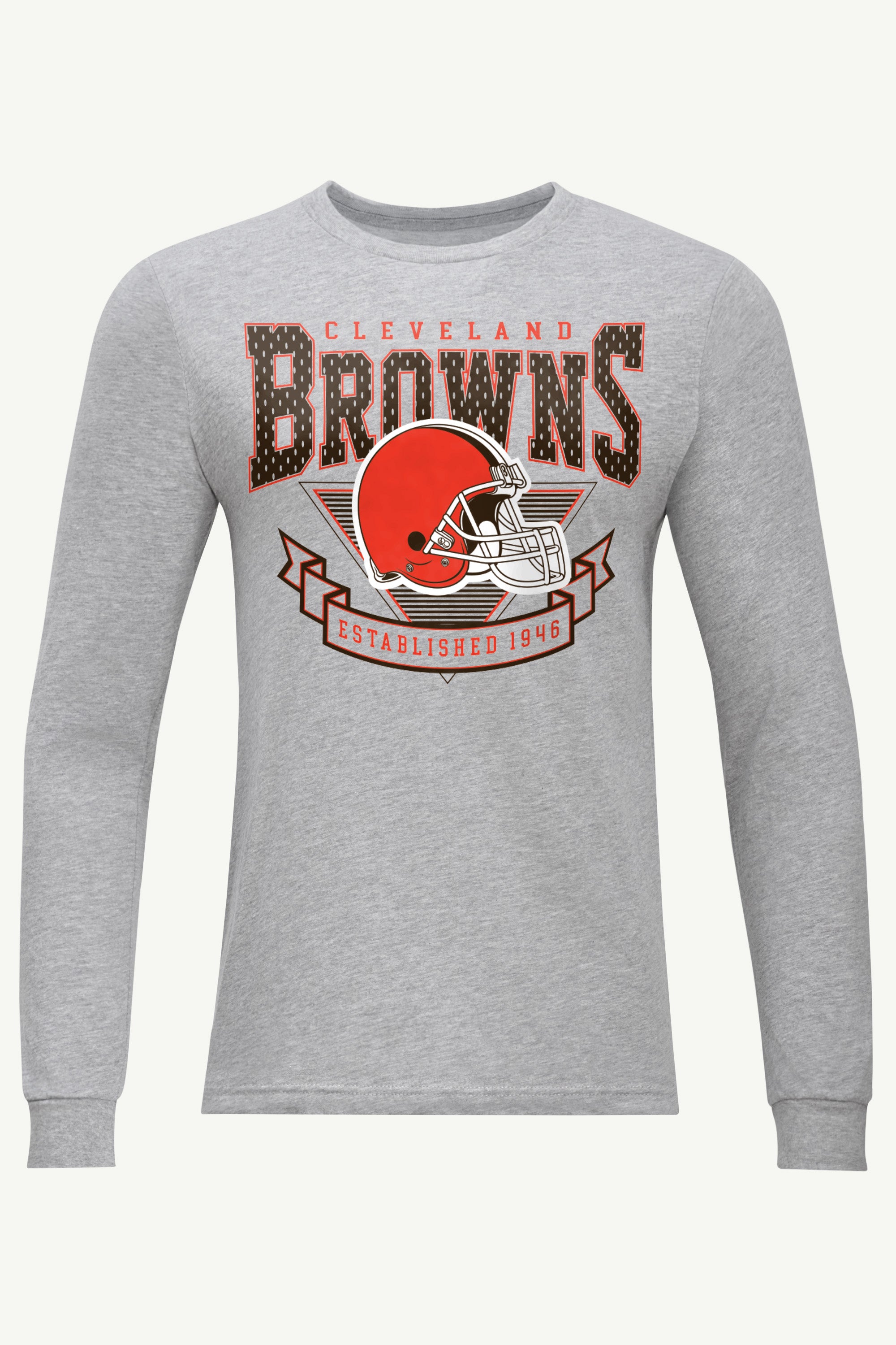 MENS CLEVELAND BROWNS 80's INSPIRED LONG SLEEVE T SHIRT View 1 | Cleveland Browns