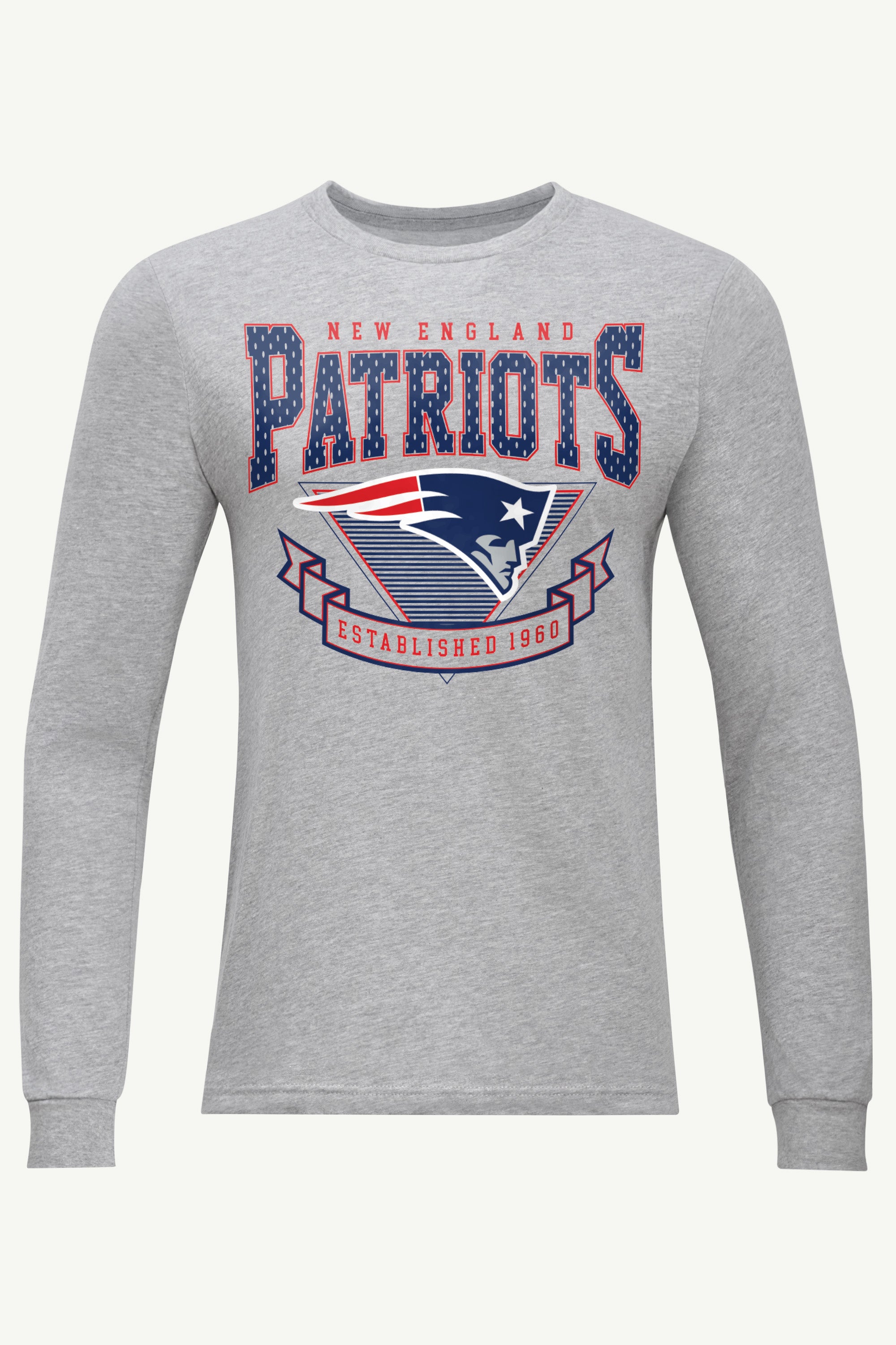 MENS NEW ENGLAND PATRIOTS 80's INSPIRED LONG SLEEVE T SHIRT View 1 | New England Patriots