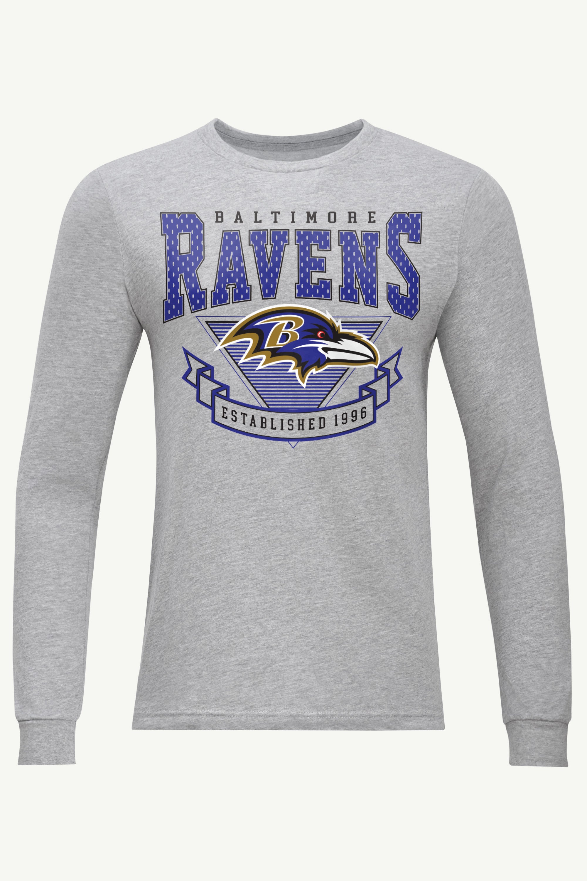 MENS BALTIMORE RAVENS 80's INSPIRED LONG SLEEVE T SHIRT View 1 | Baltimore Ravens