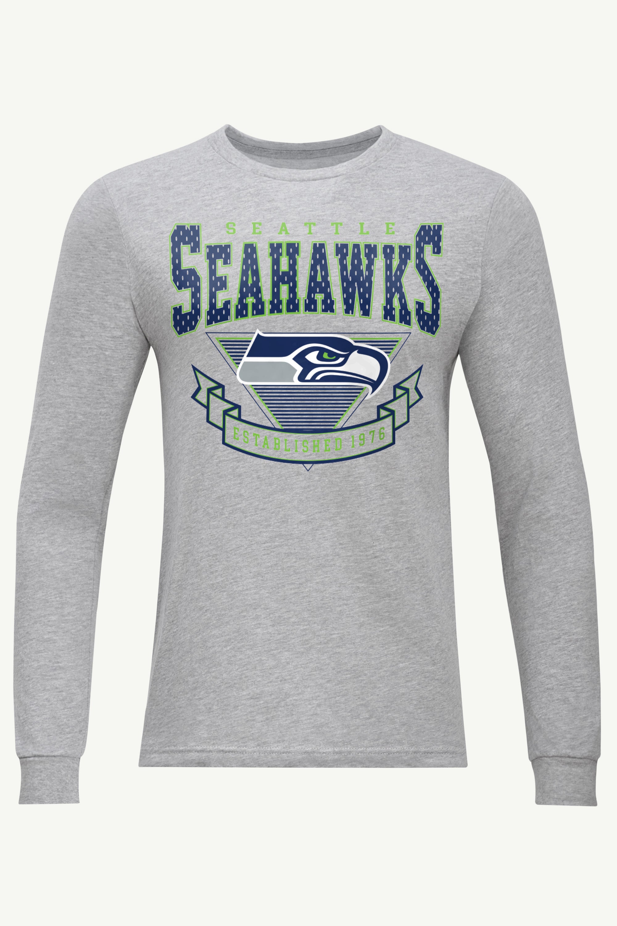 MENS SEATTLE SEAHAWKS 80's INSPIRED LONG SLEEVE T SHIRT View 1 | Seattle Seahawks