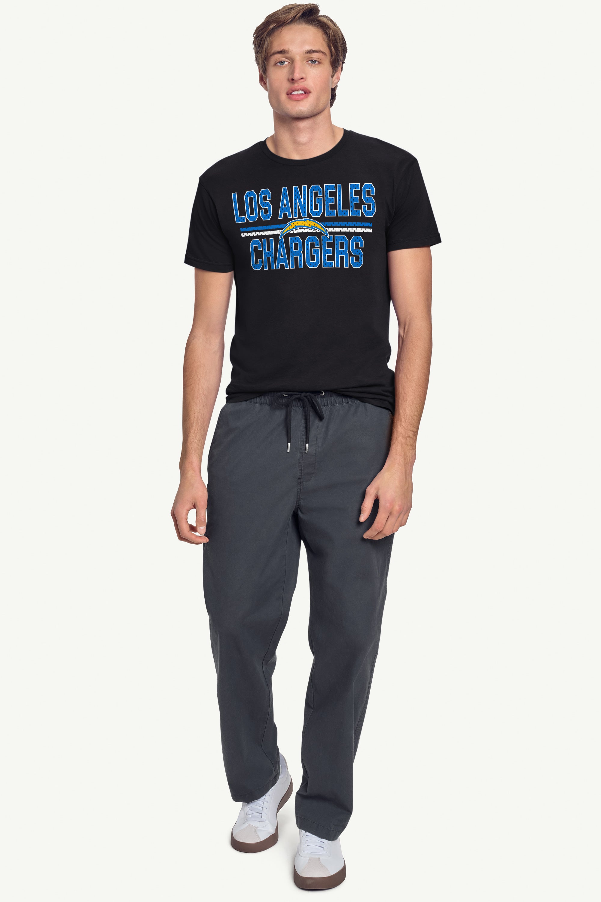 MENS LOS ANGELES CHARGERS MESH LOOK T SHIRT View 3