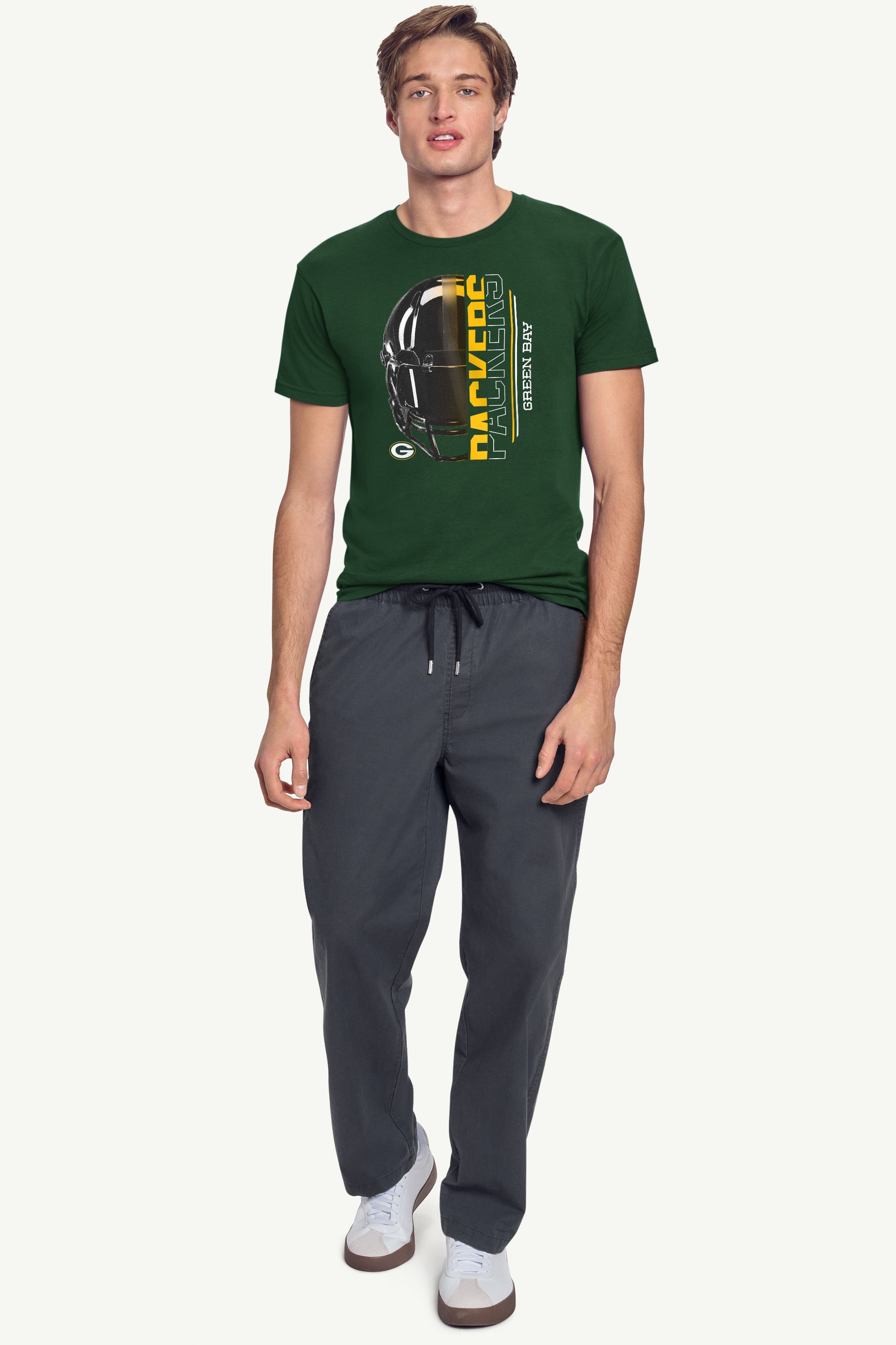 MENS GREEN BAY PACKERS HALF HELMET T SHIRT View 3 | Green Bay Packers
