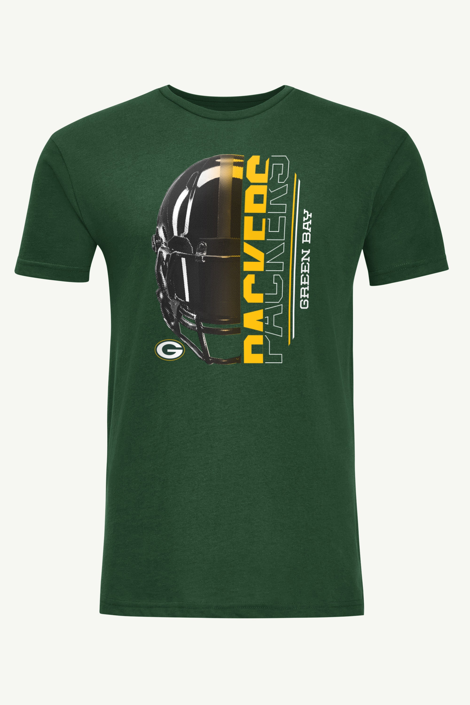 MENS GREEN BAY PACKERS HALF HELMET T SHIRT View 1 | Green Bay Packers
