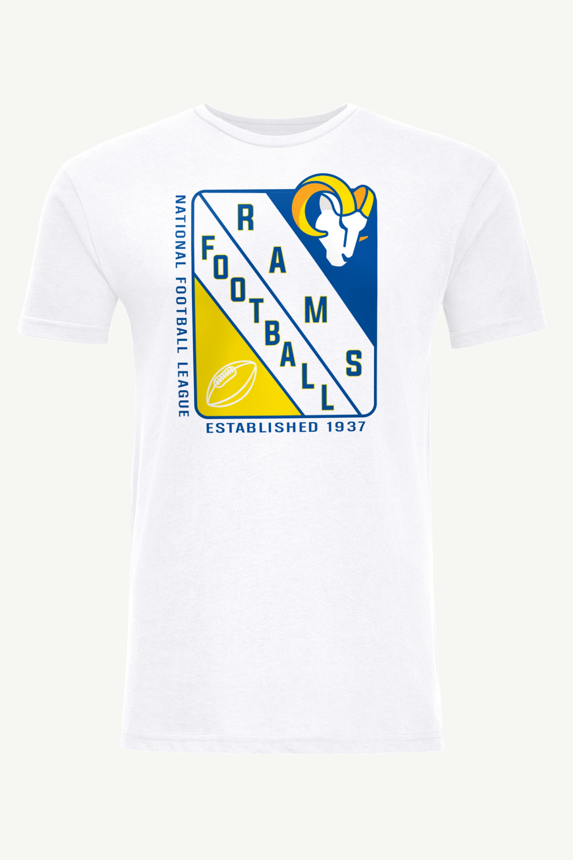 MENS LOS ANGELES RAMS SHIELD LOGO T SHIRT View 1