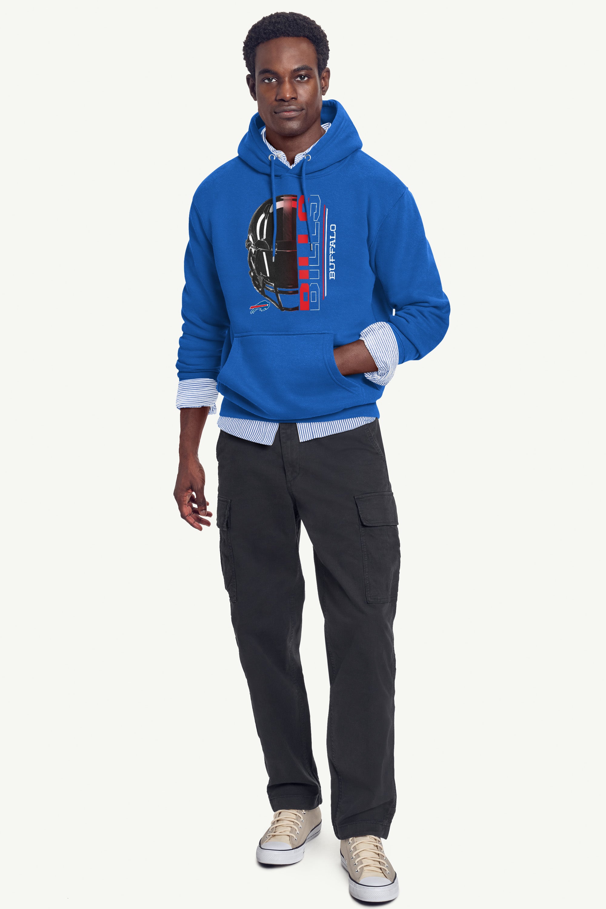 MENS BUFFALO BILLS HALF HELMET HOODIE View 3 | Men's Hoodies