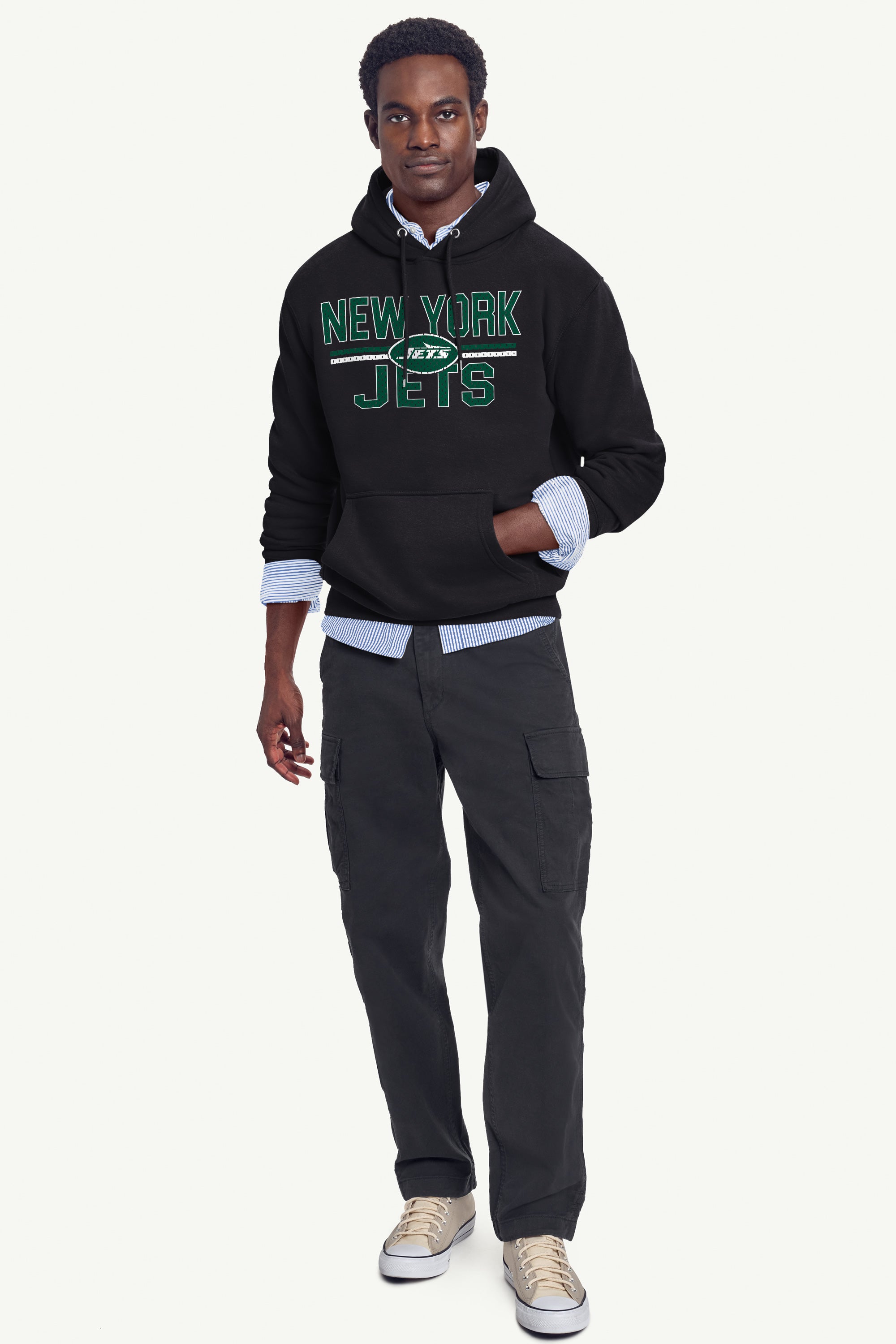 MENS NEW YORK JETS MESH LOOK HOODIE View 2 | New York Jets