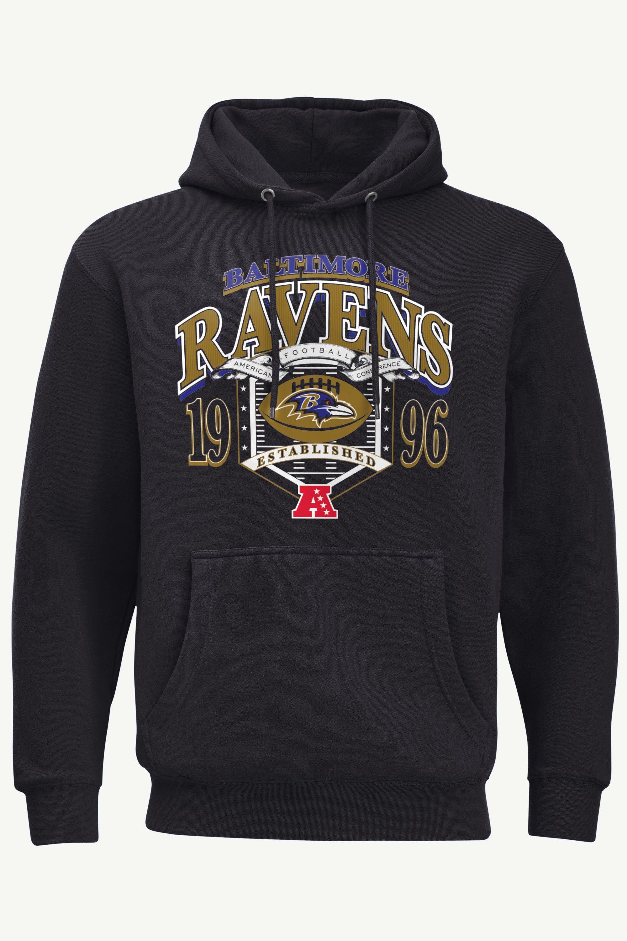 MENS BALTIMORE RAVENS 80s INSPIRED FIELD HOODIE View 1 | Baltimore Ravens