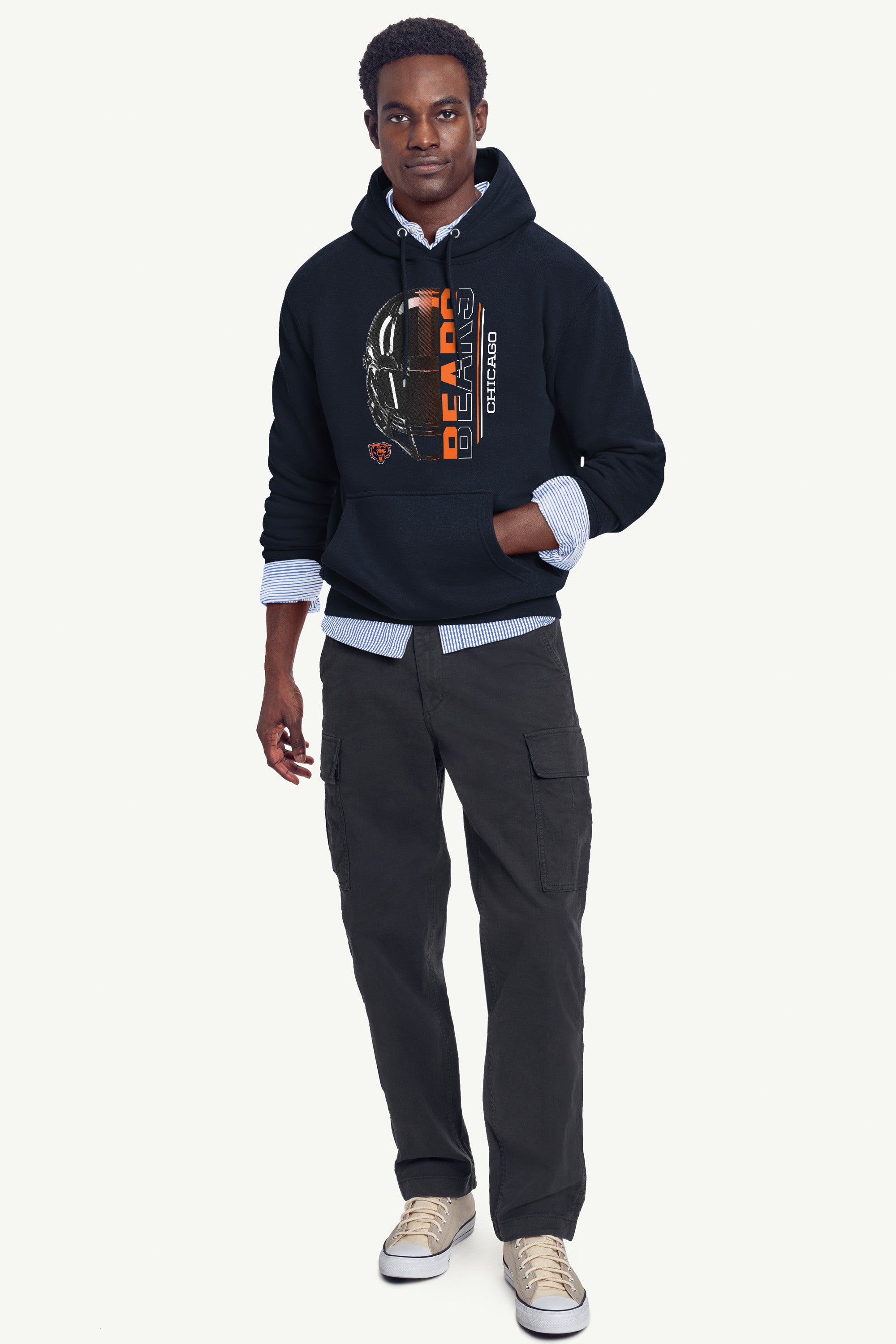 MENS CHICAGO BEARS HALF HELMET HOODIE View 3 | Chicago Bears
