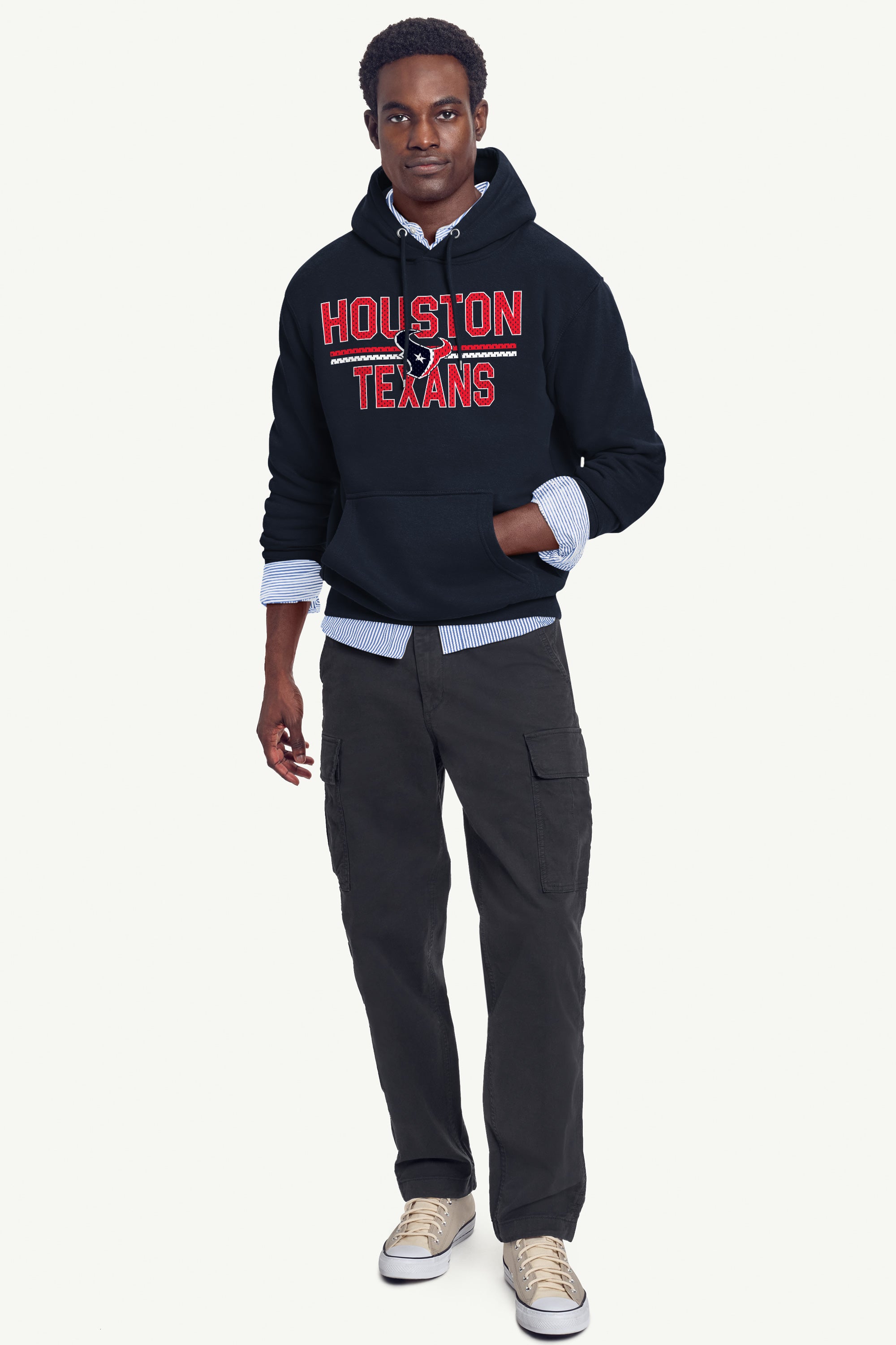 MENS HOUSTON TEXANS MESH LOOK HOODIE View 3 | Houston Texans
