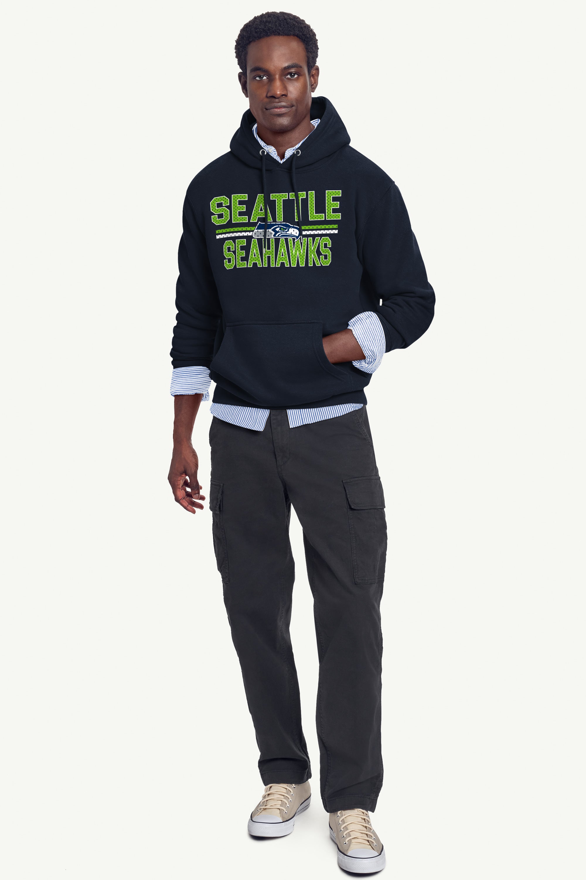 MENS SEATTLE SEAHAWKS MESH LOOK HOODIE View 3 | Men's Hoodies