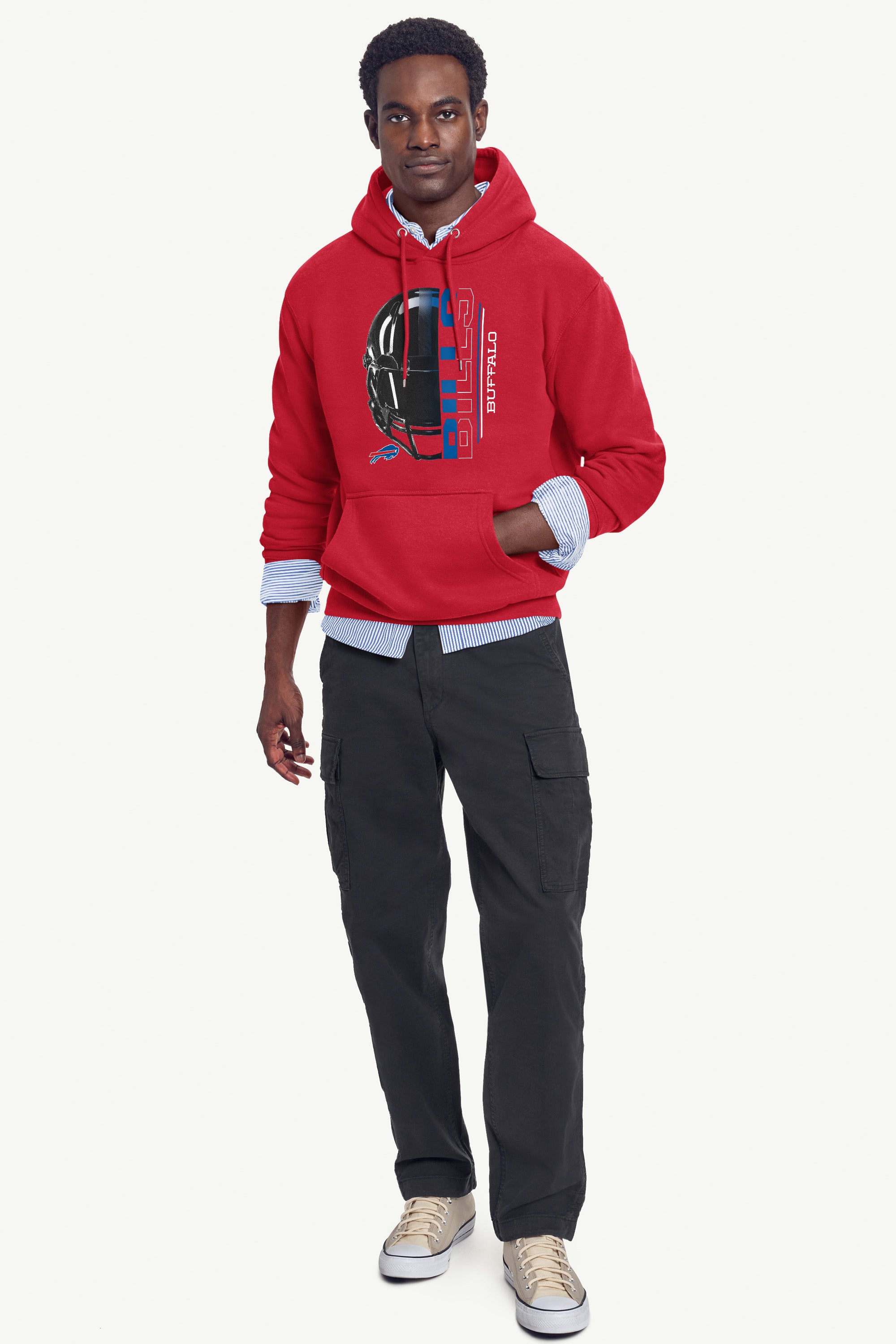 MENS BUFFALO BILLS HALF HELMET HOODIE View 3 | Men's Hoodies