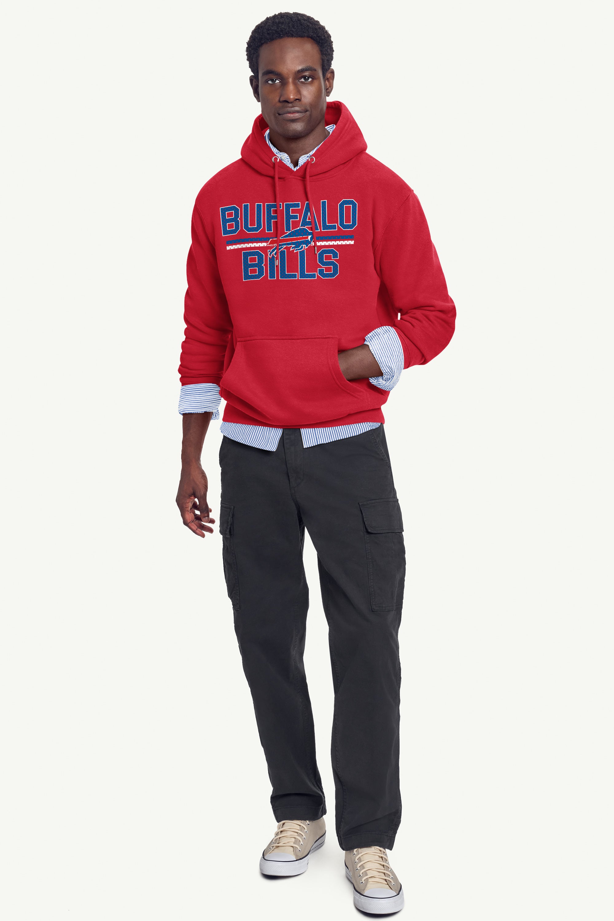 MENS BUFFALO BILLS MESH LOOK HOODIE View 3 | Men's Hoodies