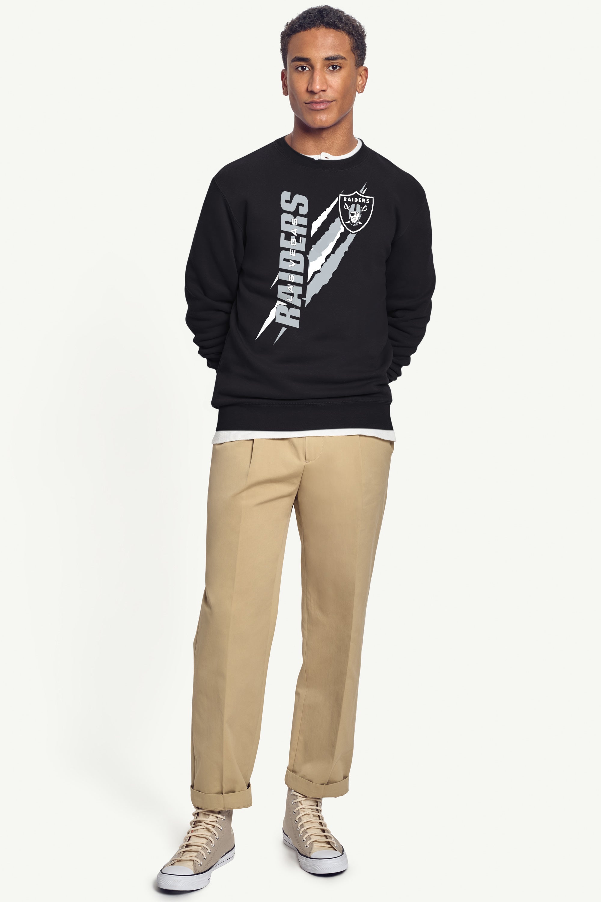 MENS LAS VEGAS RAIDERS COLOR SCRATCH SWEATSHIRT View 3 | Las Vegas Raiders